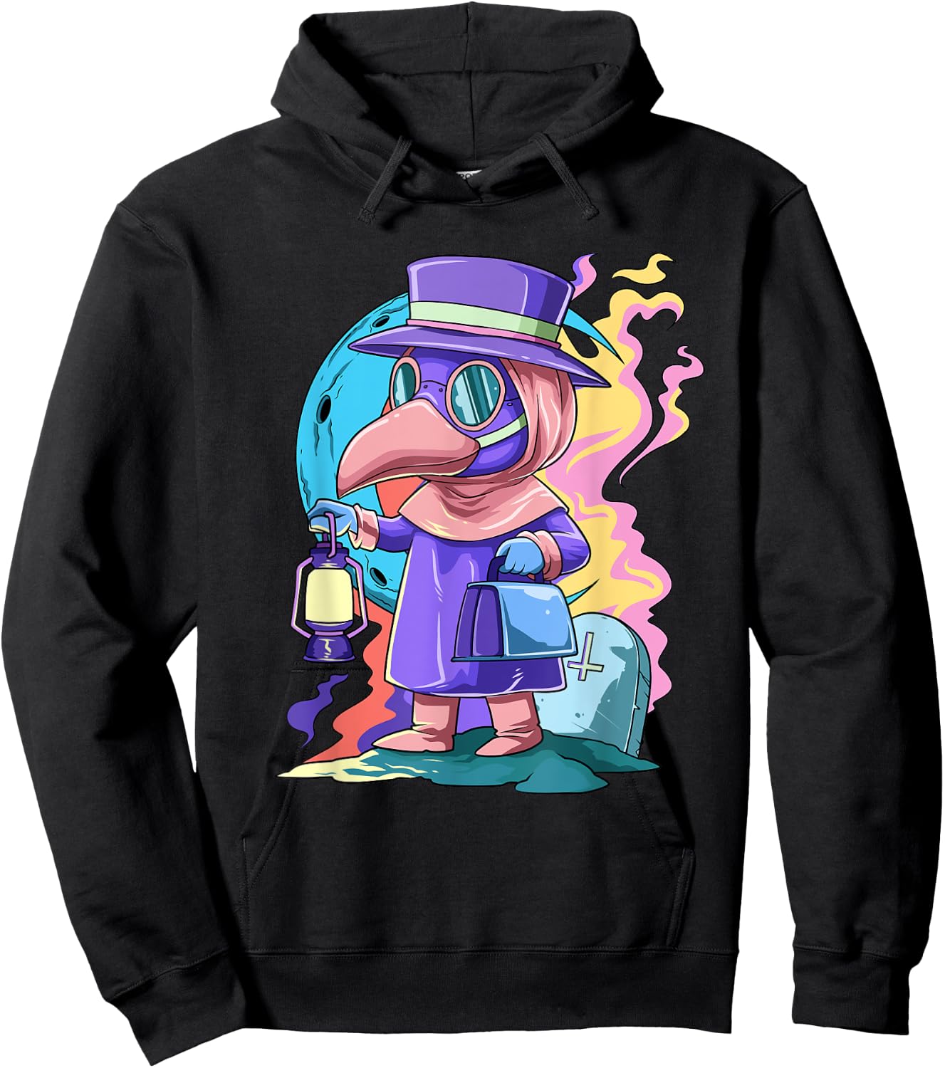 Kawaii Plague Doctor Pastel Goth Medieval Hoodie - Hoodie | Black