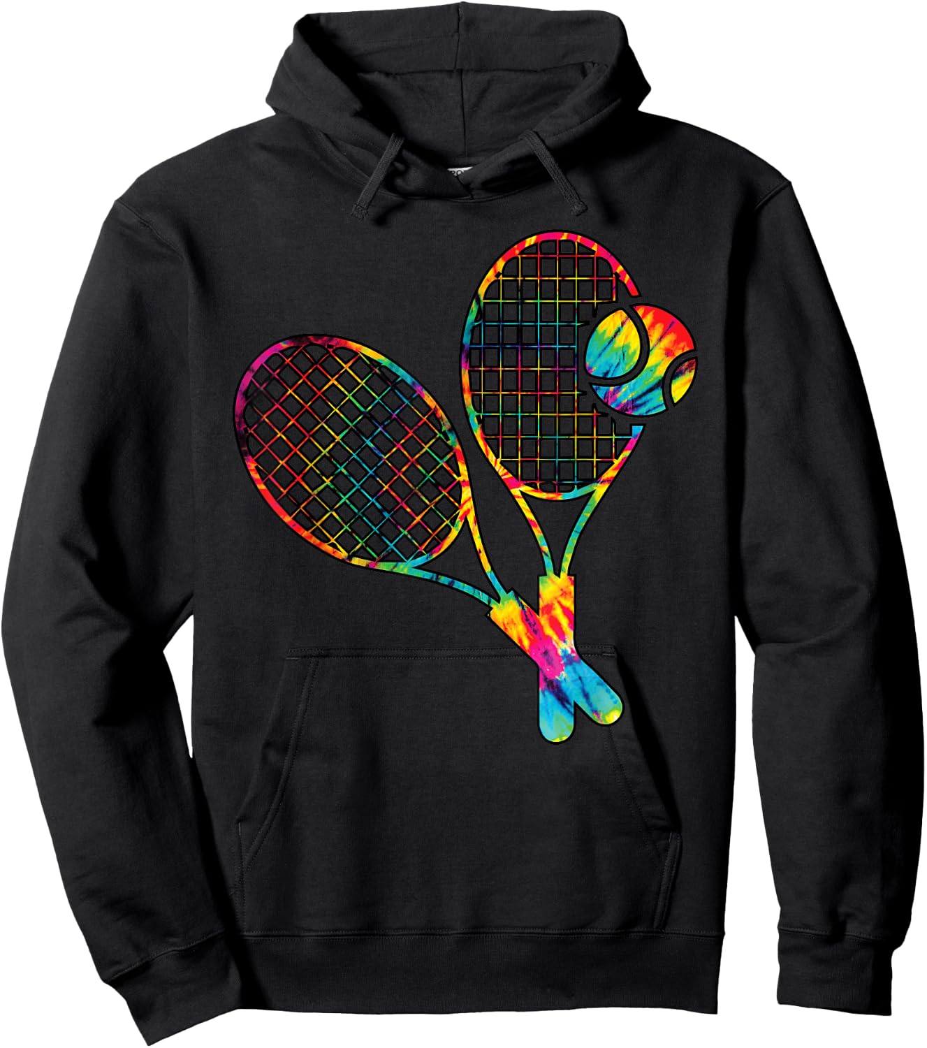 Tennis Tie Dye Rainbow Kids Boys Teenage Men Girls Cool Hoodie - Hoodie | Black
