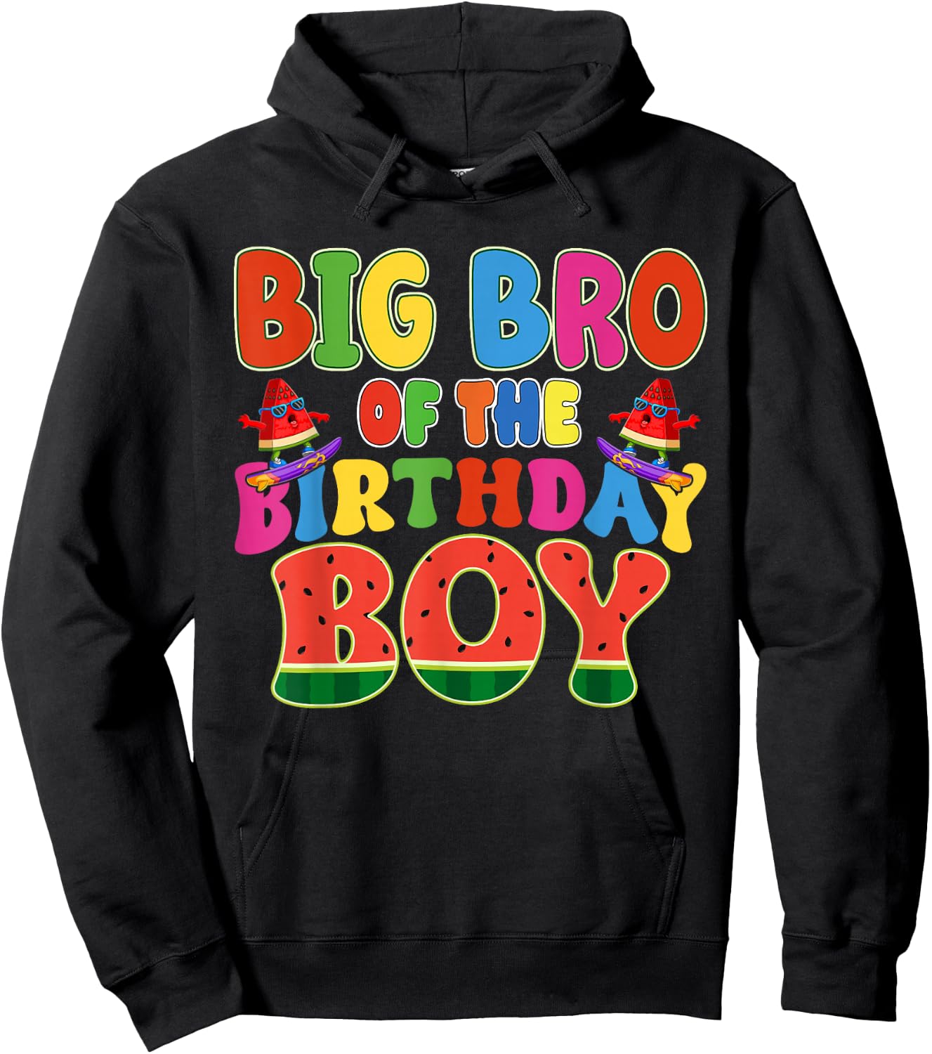Big Bro of The Birthday Boy Melon Family Matching Funny Hoodie - Hoodie | Black