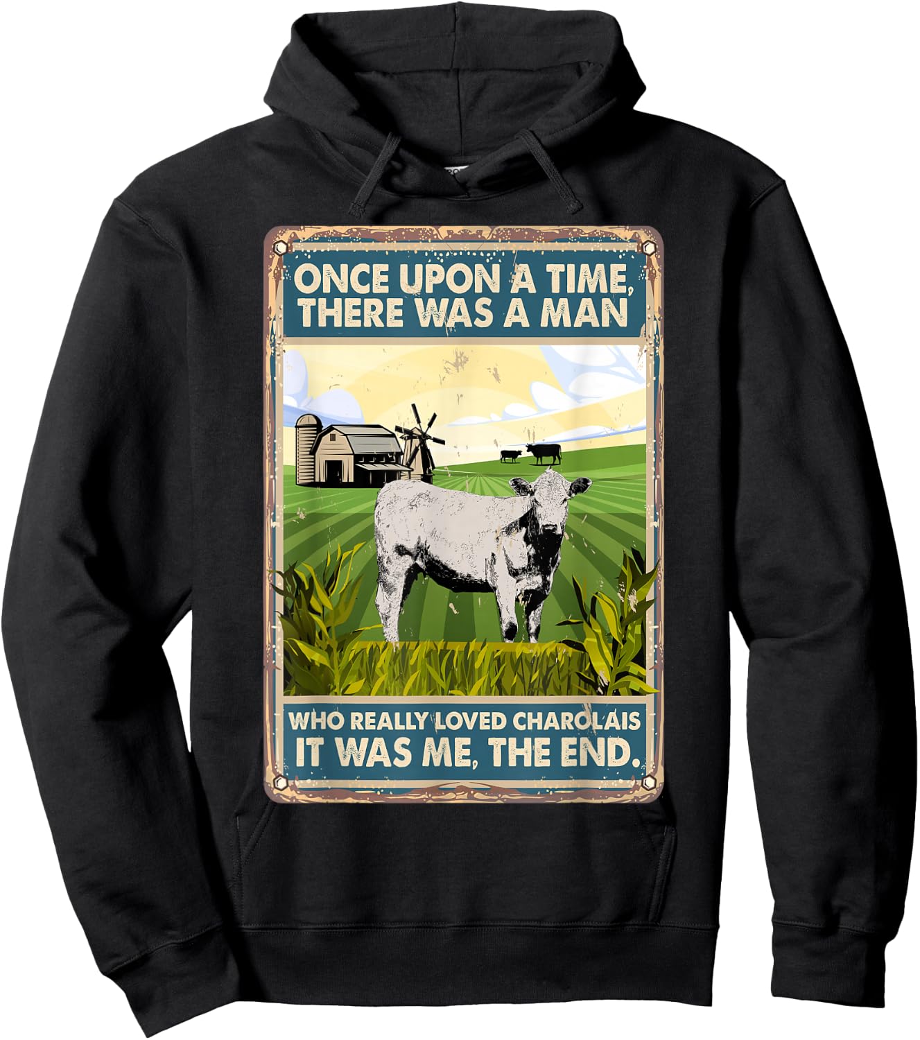 Once Upon A Time There Was A Man - Cow Breed Charolais Hoodie - Hoodie | Black