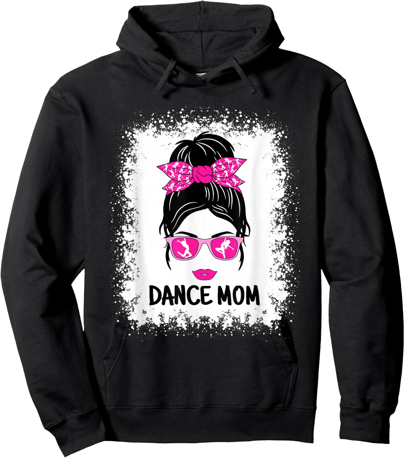 Funny Dance Mom Messy Bun Women Ladies Dancing ,Black Hoodie - Hoodie | Black