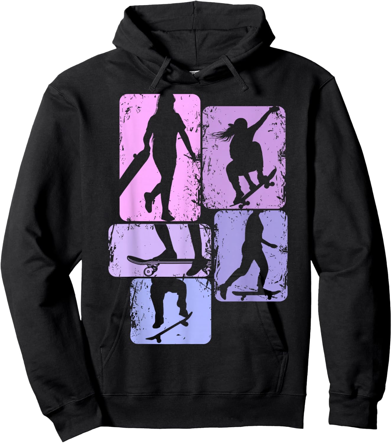 Skateboard Girl's Skater Girl Skateboard Children Hoodie - Hoodie | Black