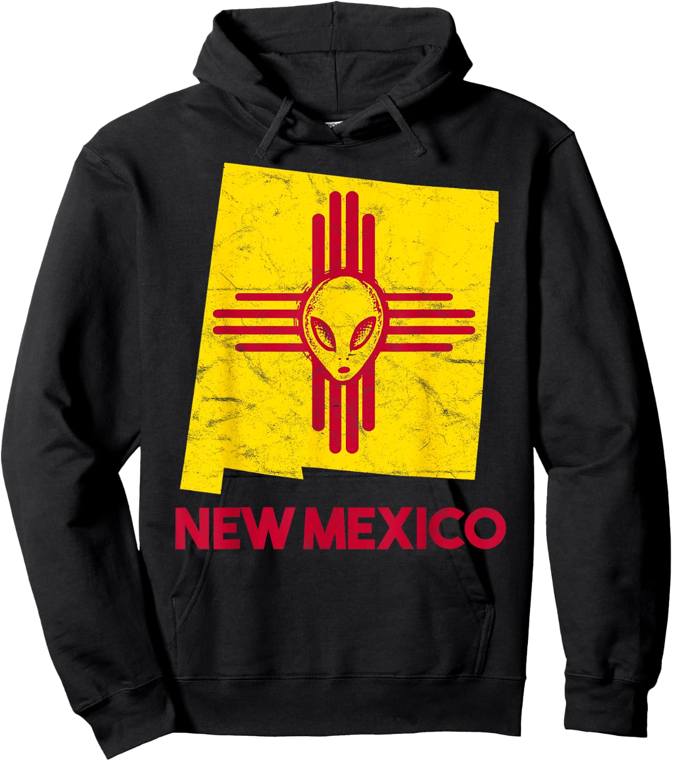 Roswell, New Mexico Flag Space Aliens Zia NM Souvenir Hoodie - Hoodie | Black