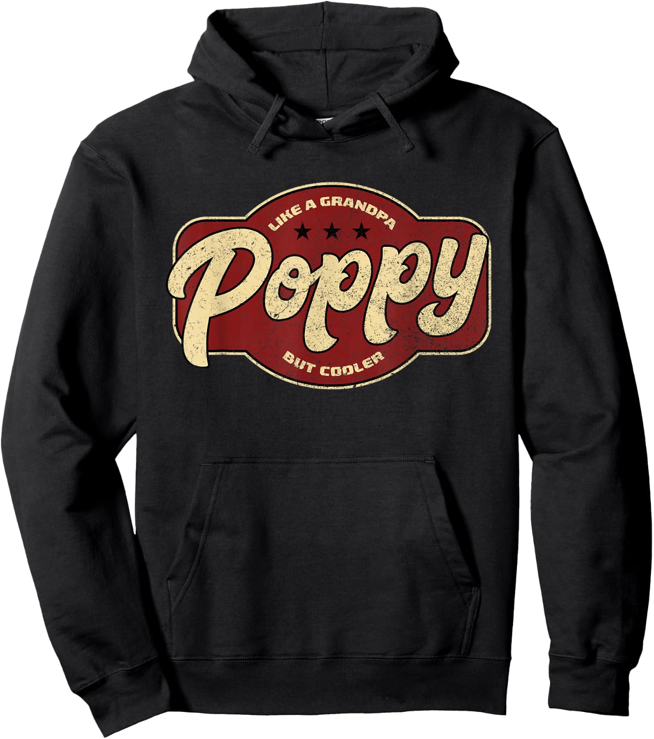 Vintage Poppy Like a Grandpa but Cooler - Poppy Grandpa Hoodie - Hoodie | Black