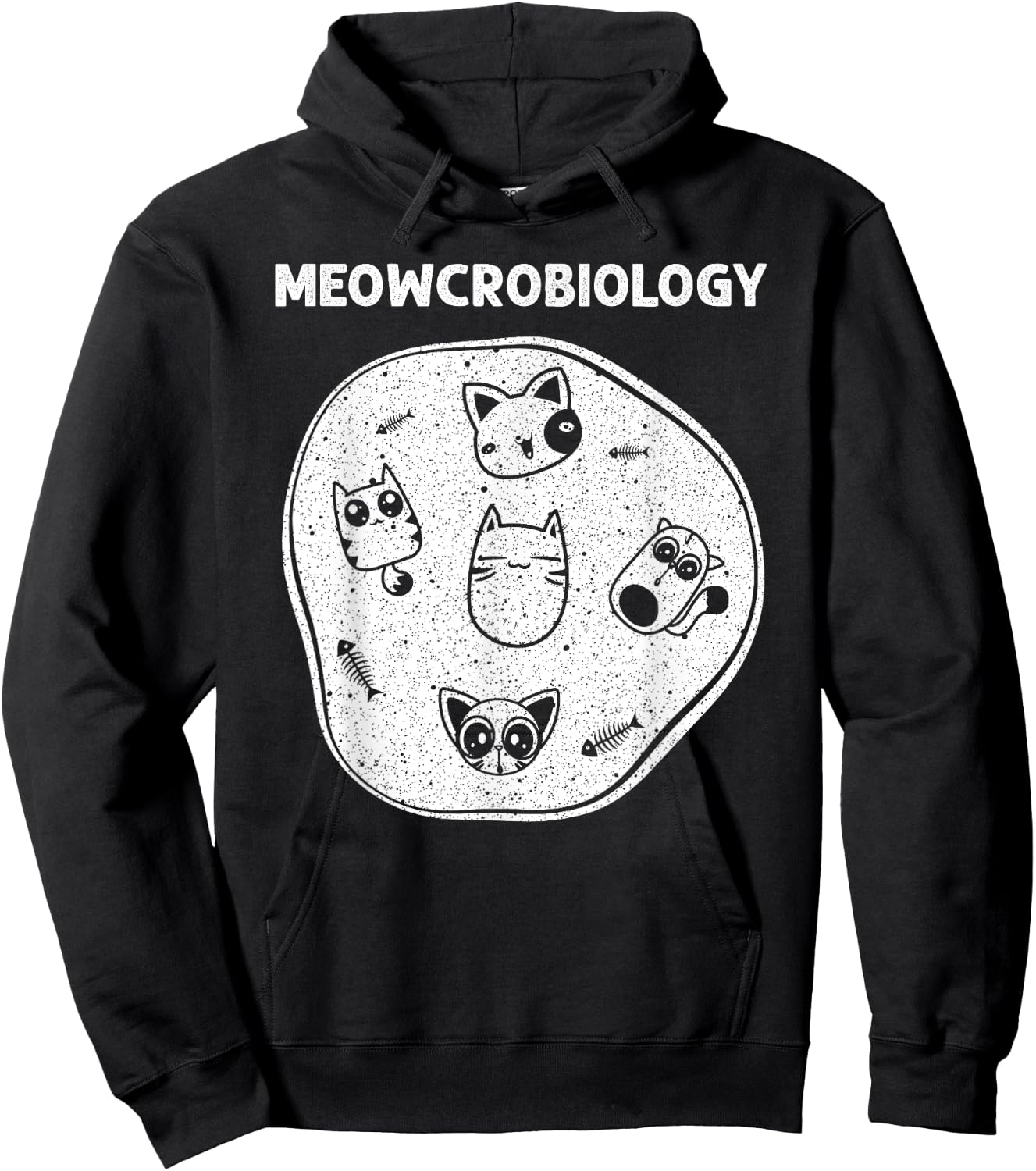 Funny Science Cat Designs Women Meow Microbiologists Hoodie - Hoodie | Black