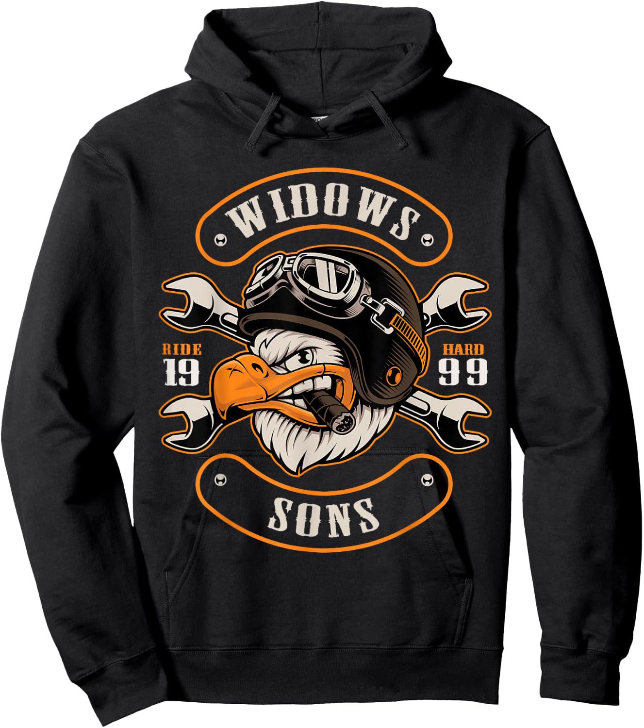 Smokin' Eagle Widows Sons Masonic Hoodie - Hoodie | Black