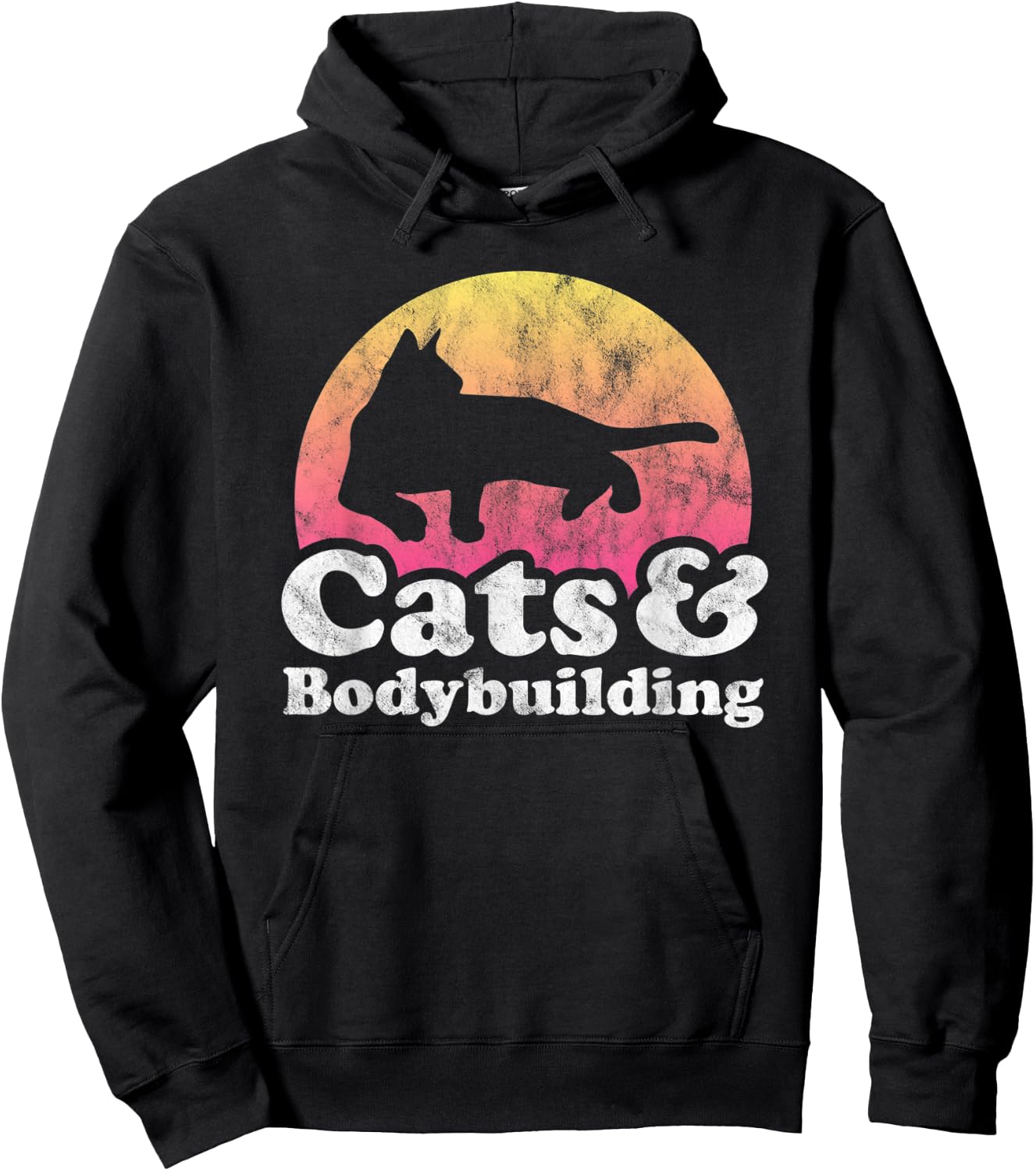 Cats and Bodybuilding Men's or Women's Cat and Bodybuilder Hoodie - Hoodie | Black