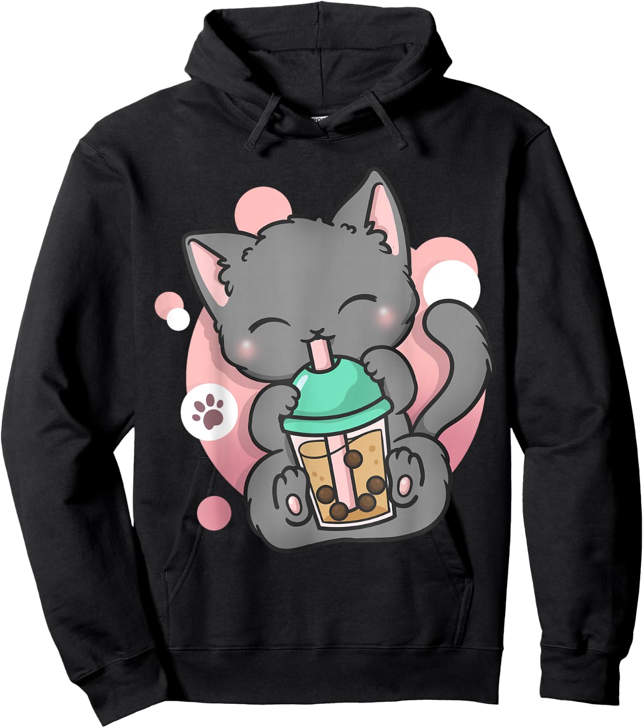 Cat Boba Tea Bubble Tea Anime Kawaii Neko Hoodie - Hoodie | Black