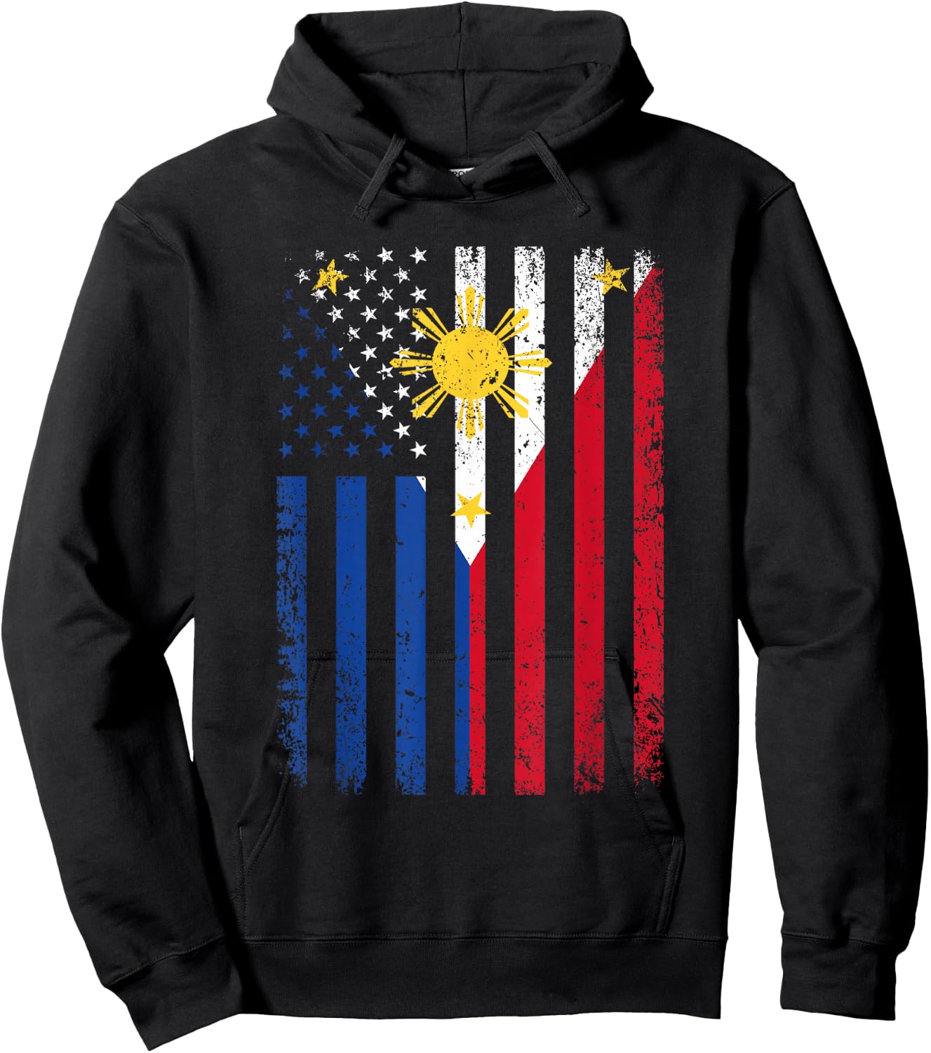 Philippines USA Flag 4th of July American Philippine Flag Hoodie - Hoodie | Black