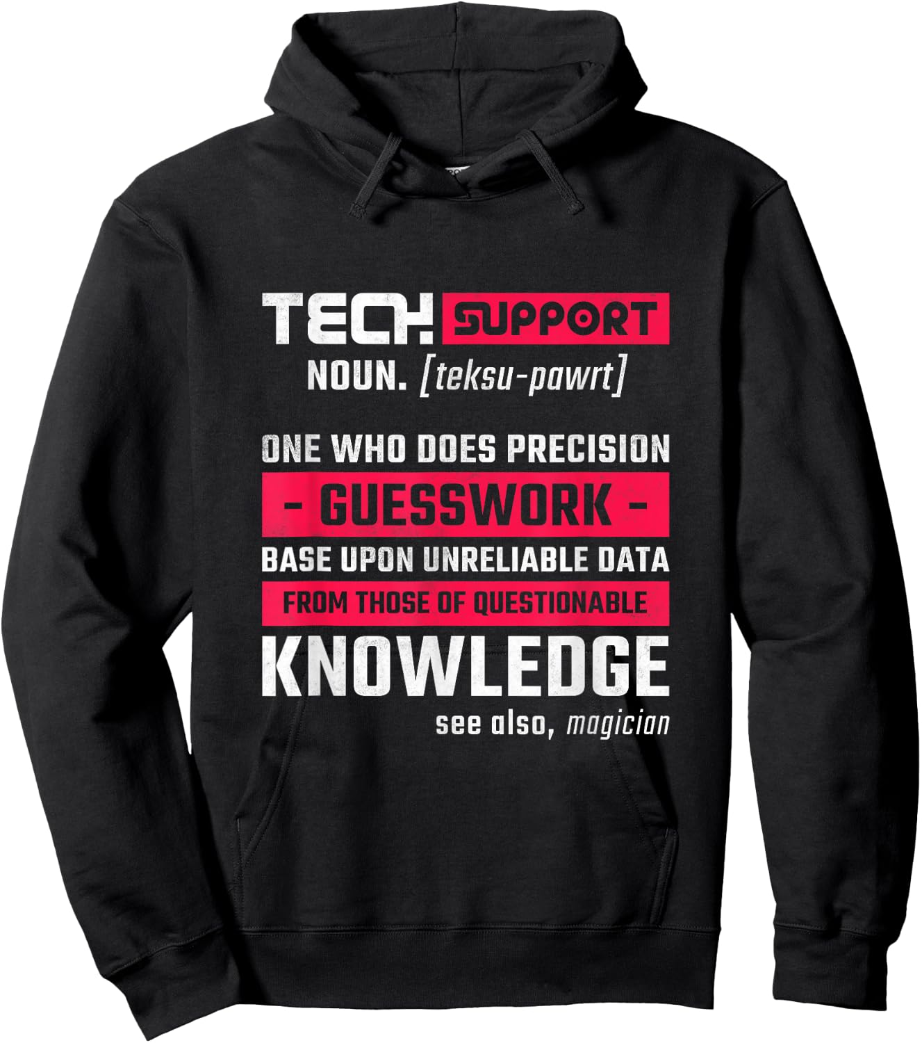 Funny Help Desk Gifts For Technical Support Tech Support Definition, Help Desk Hoodie - Hoodie | Black