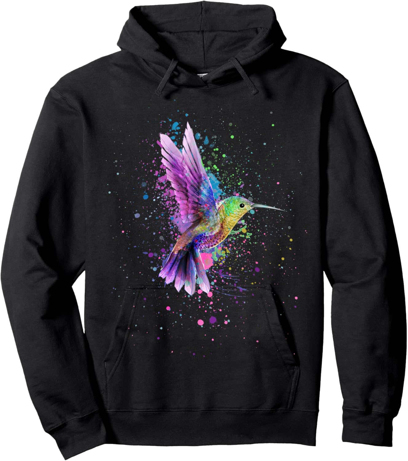 Hummingbird Watercolor Art Design Small Hoodie - Hoodie | Black