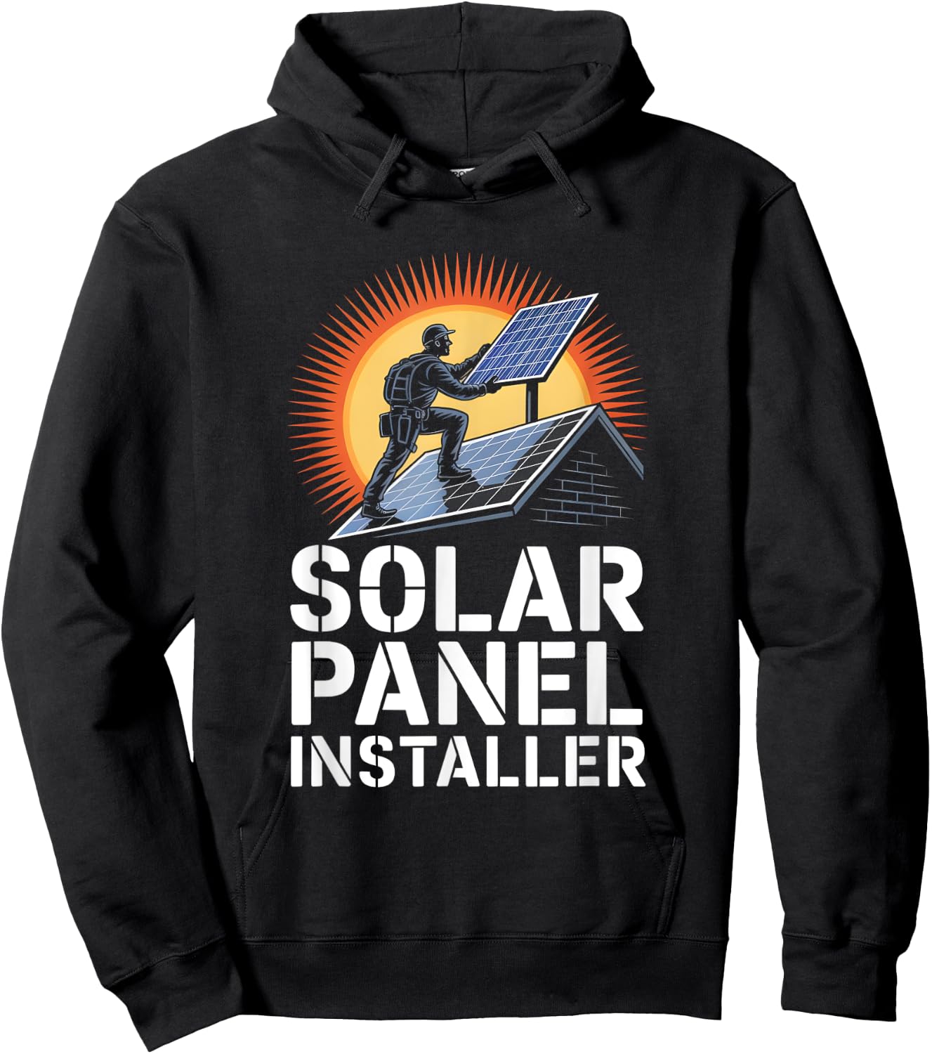 Solar Panel Rooftop Installer Worker Renewable Energy Hoodie - Hoodie | Black