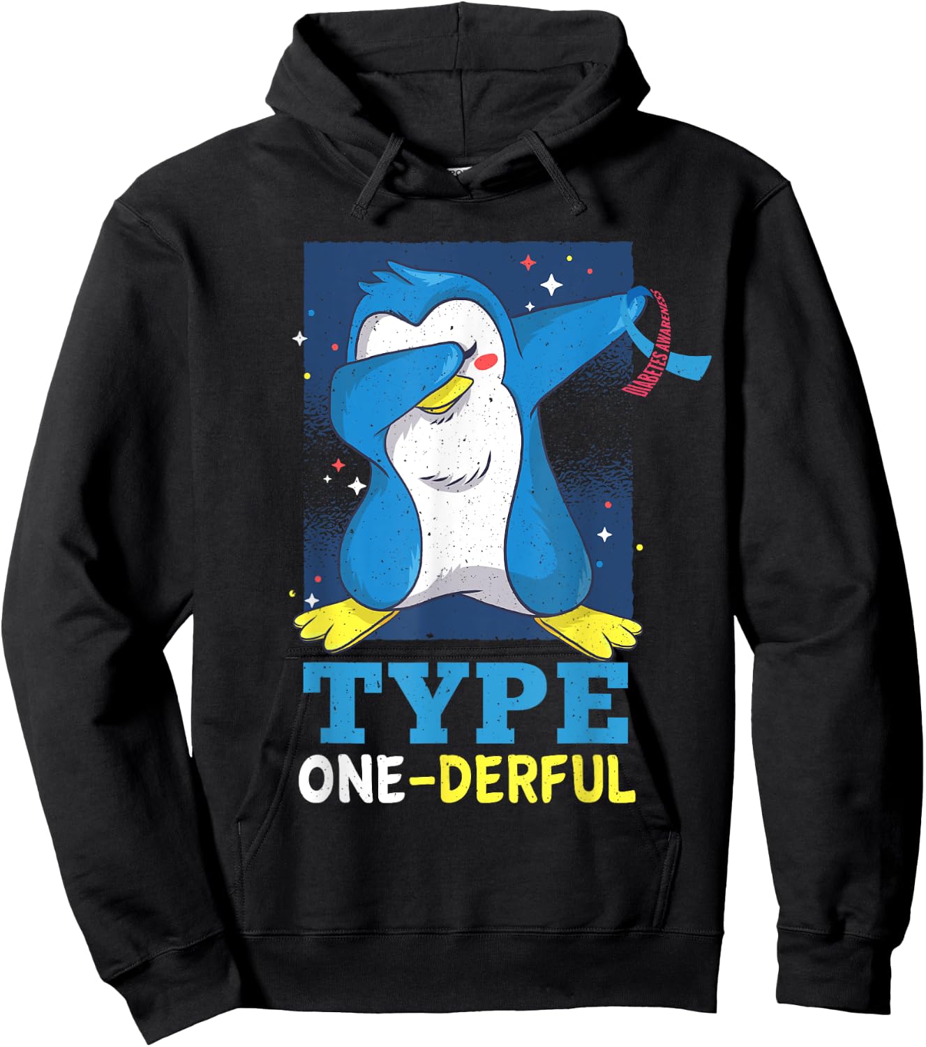 Type 1 Diabetes Kids Funny Diabetic Penguin Hoodie - Hoodie | Black