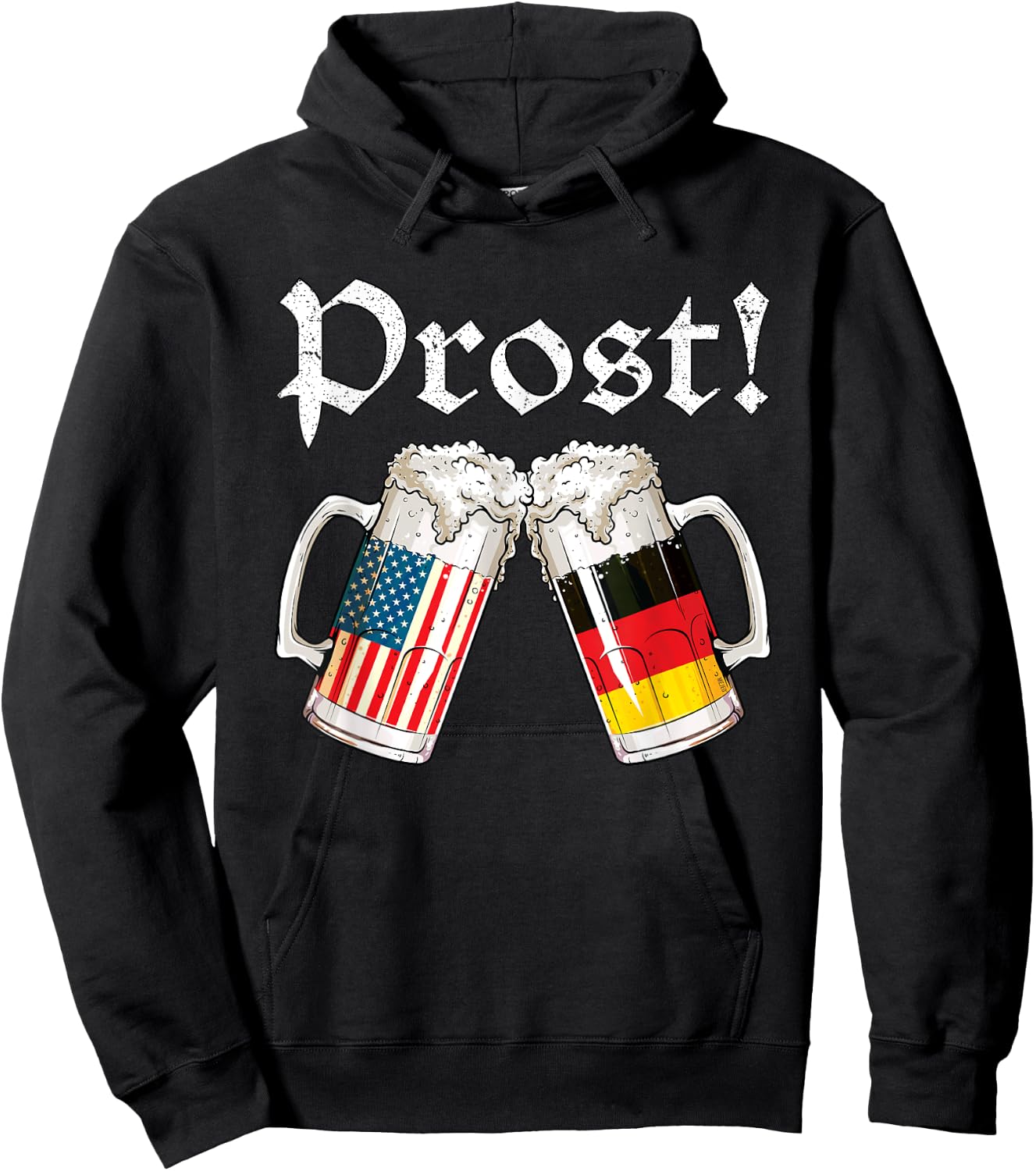 Oktoberfest American German Flag Beer Prost Hoodie - Hoodie | Black