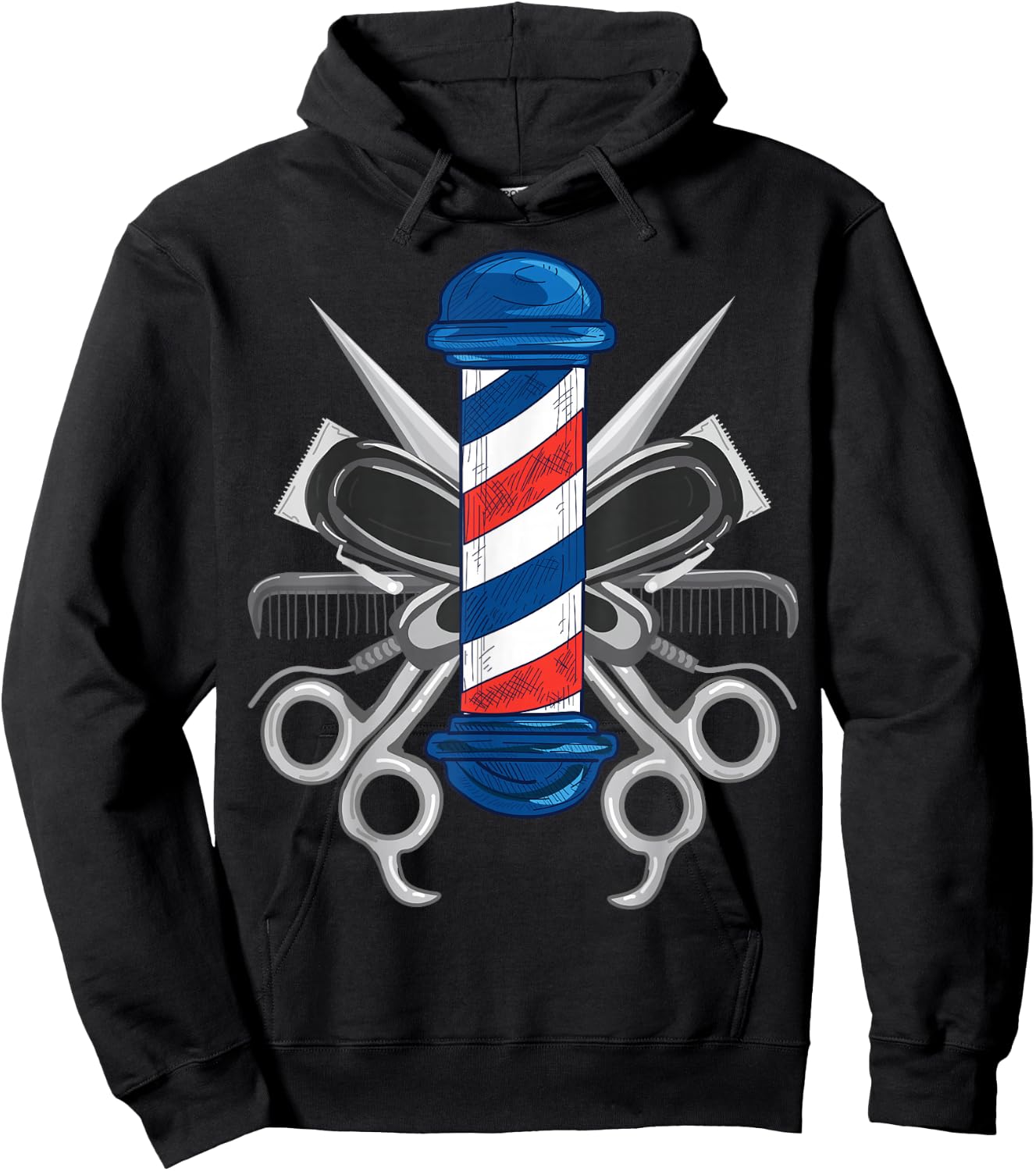 Cool Barber Design Men Women Barber Pole Barbershop Lovers Hoodie - Hoodie | Black