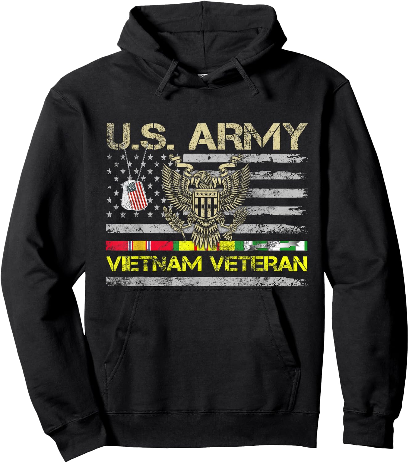 U.S Army Vietnam Veteran T Shirt Vietnam War Veterans Day Hoodie - Hoodie | Black