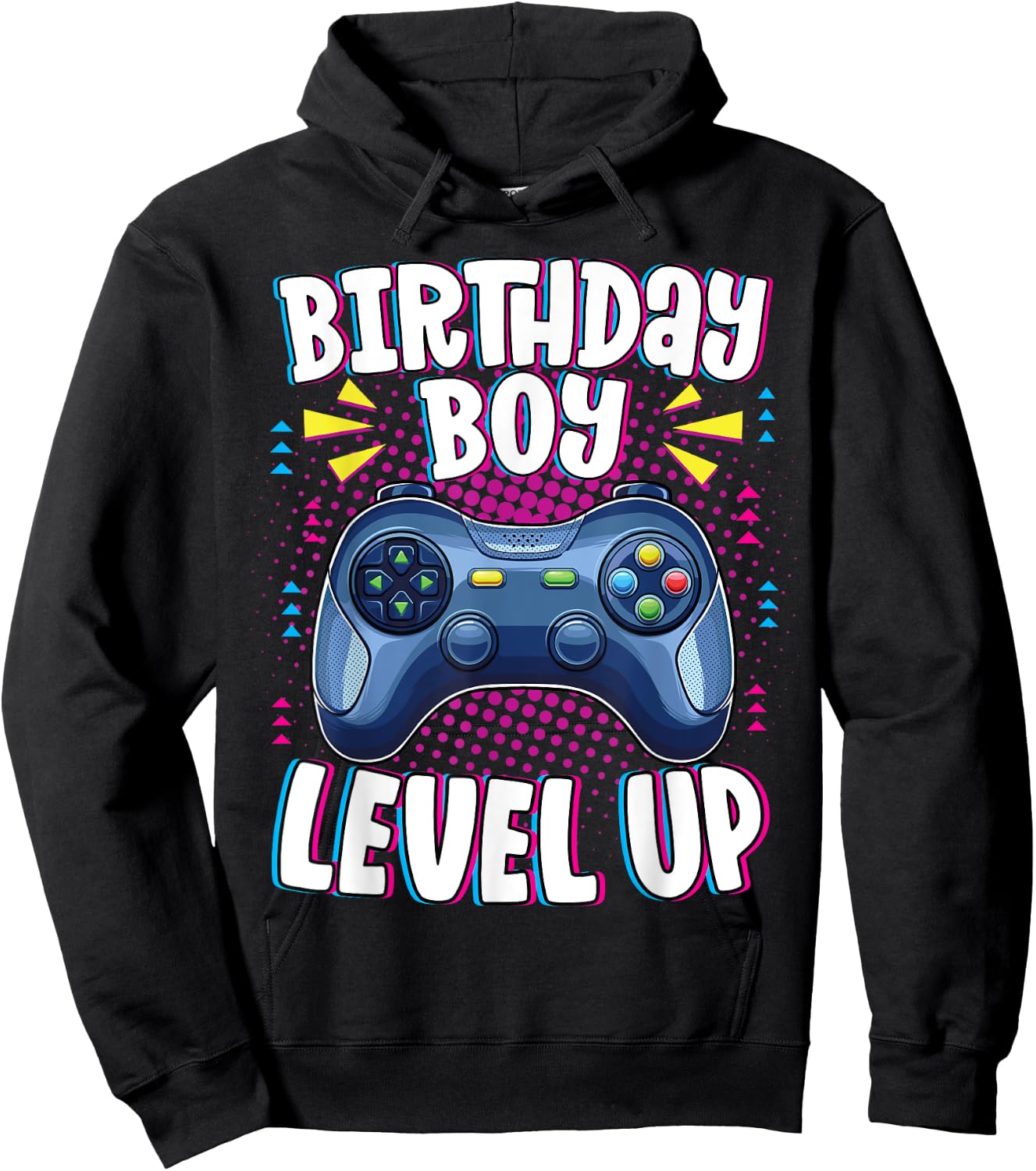 Birthday Boy Shirt Level Up Boys Matching Gamer Birthday Hoodie - Hoodie | Black