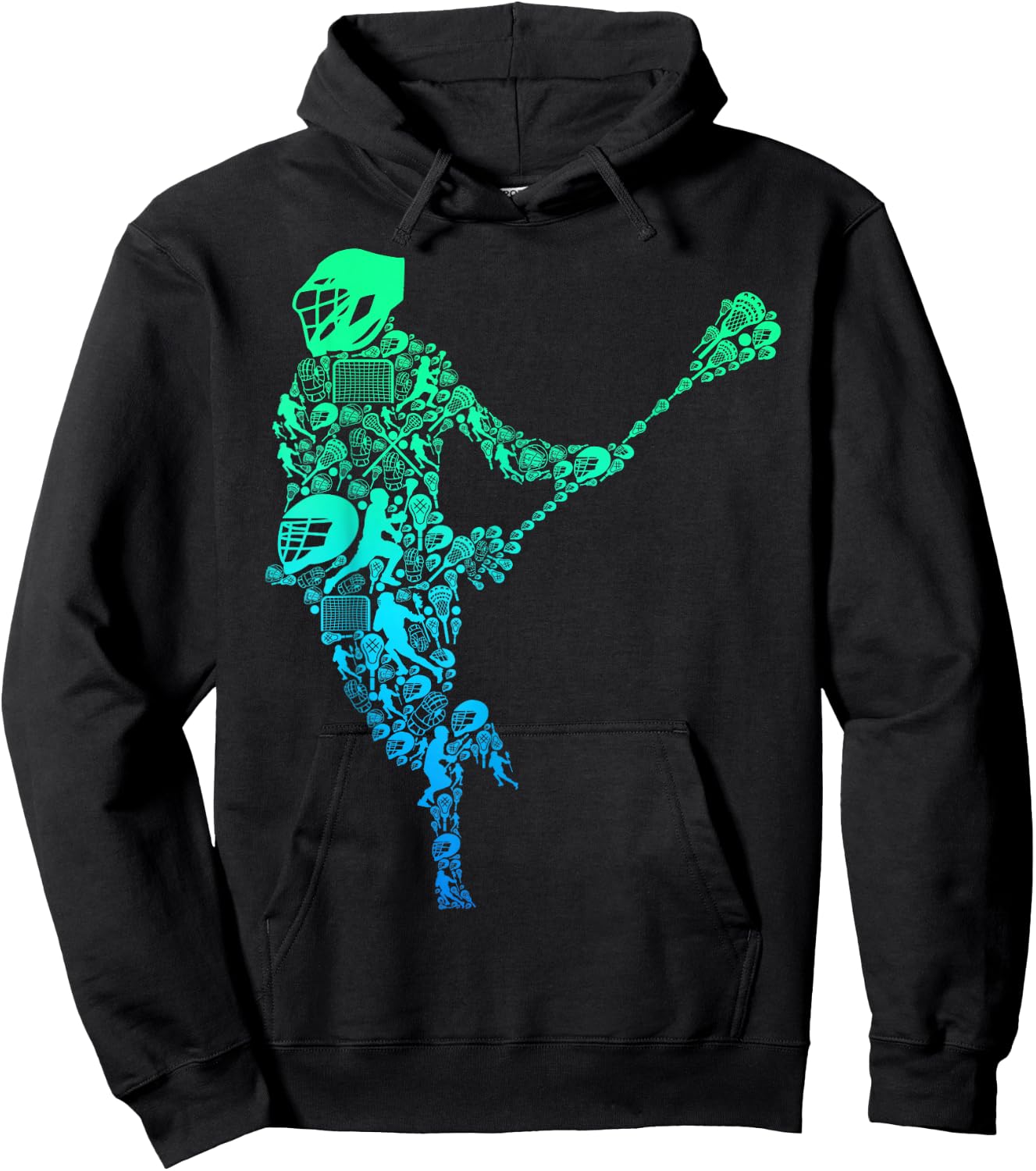 Lacrosse Player Youth Men Boys Kids Small Hoodie - Hoodie | Black