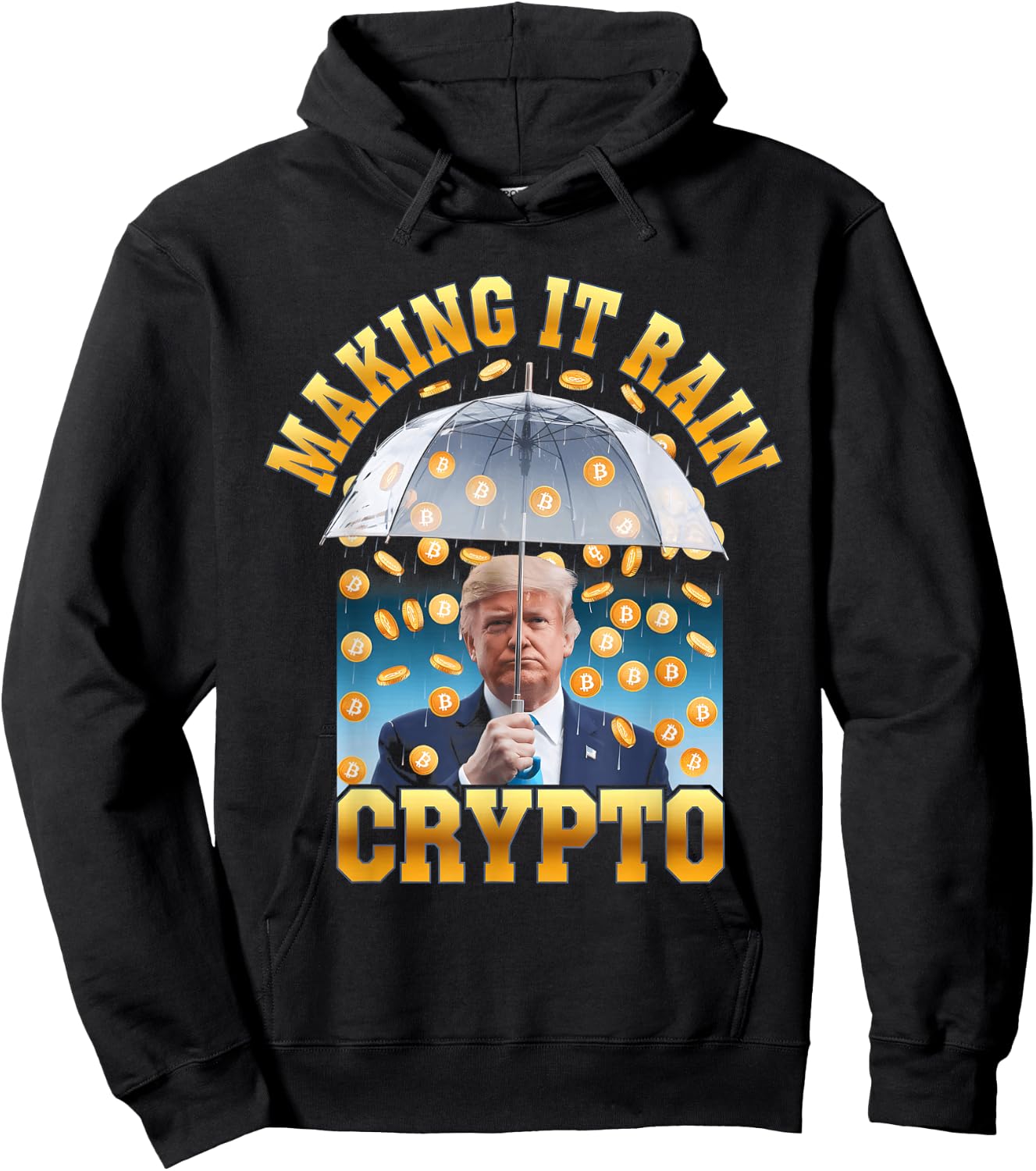 Making It Rain Crypto Cool Crypto President Hoodie - Hoodie | Black