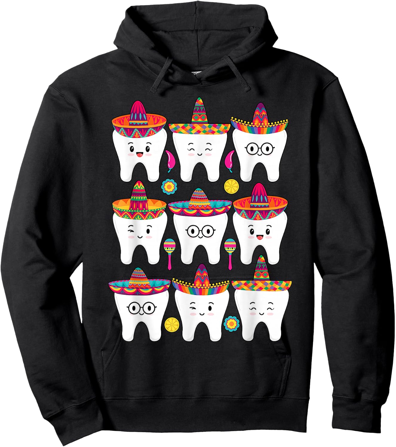Cinco De Mayo Dental Mexican Fiesta Dentist Hygienist Hoodie - Hoodie | Black