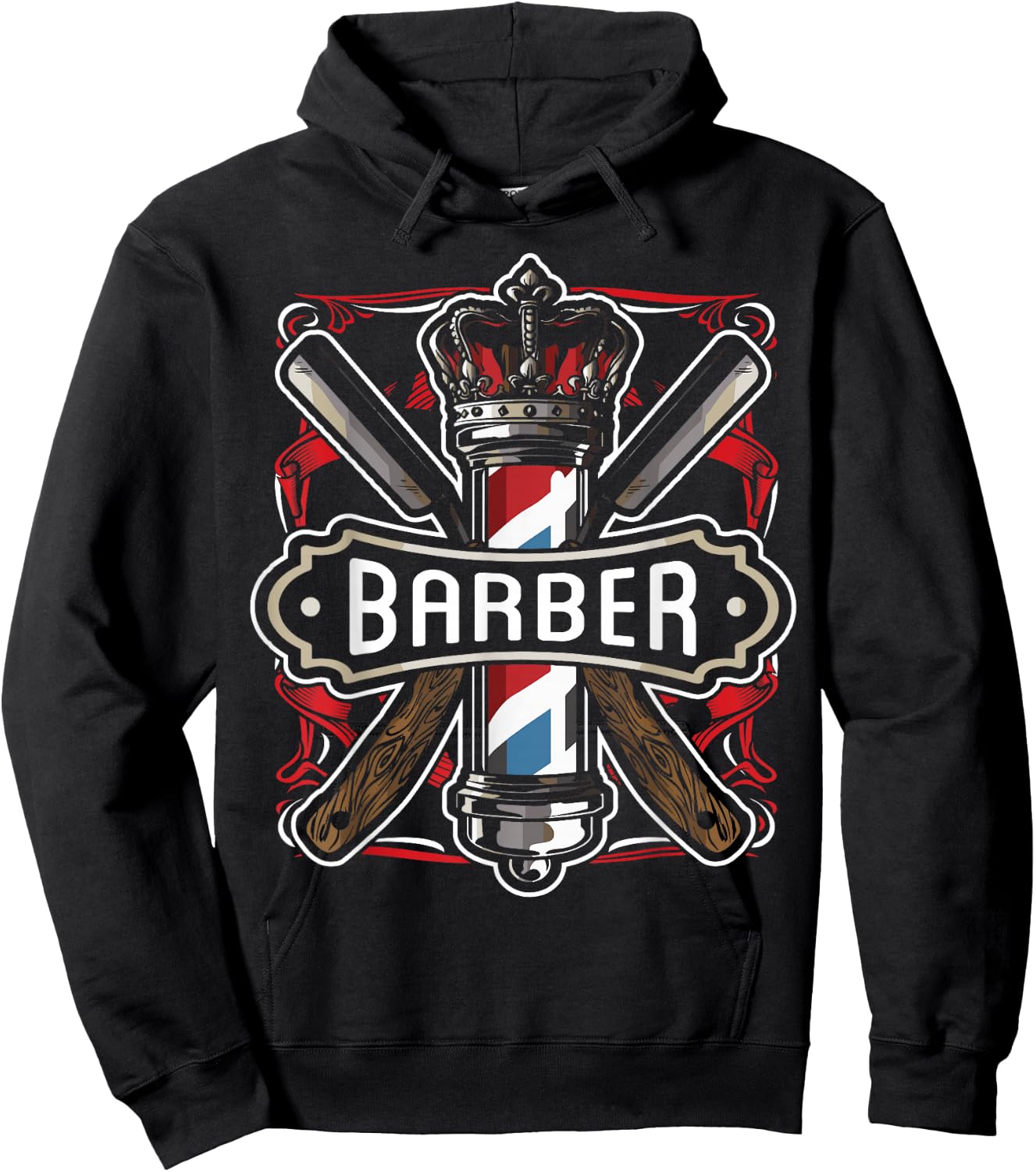 Barber Vintage Cool Outfit Barber Razor Gift Hoodie - Hoodie | Black