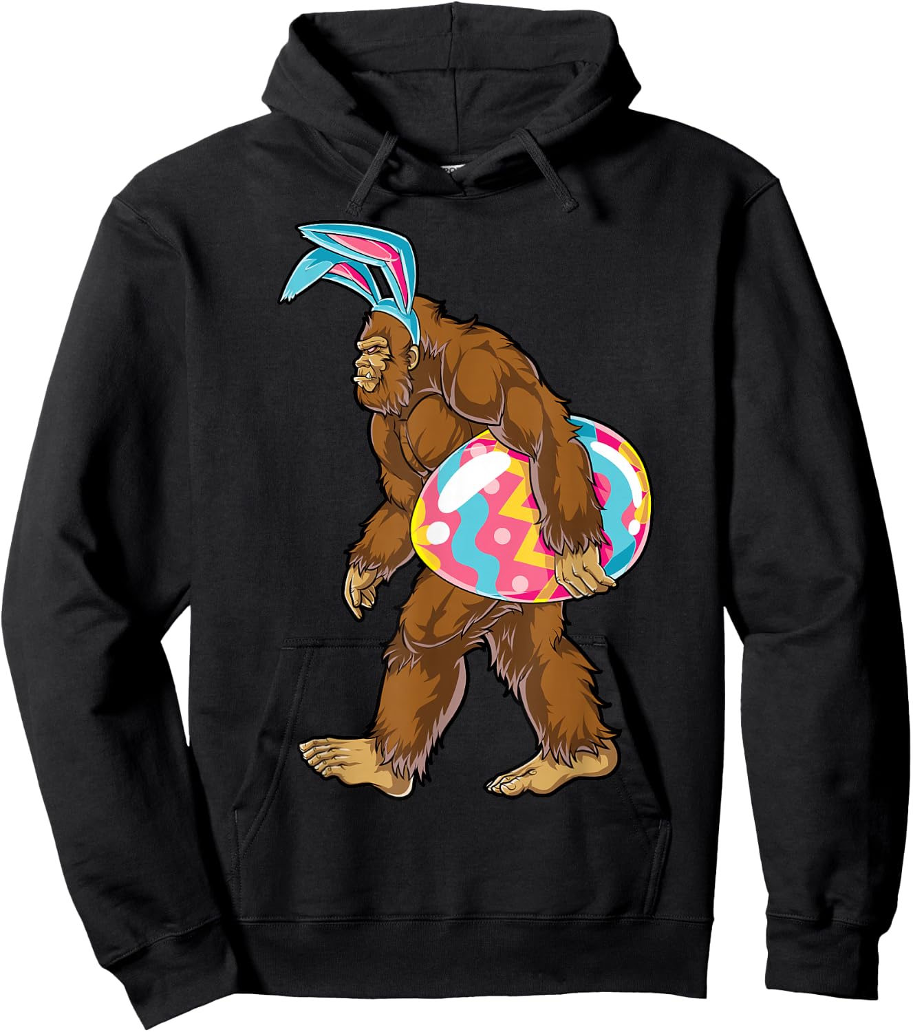 Bigfoot Easter Bunny Ears Egg Kids Boys Sasquatch Lover Gift Hoodie - Hoodie | Black