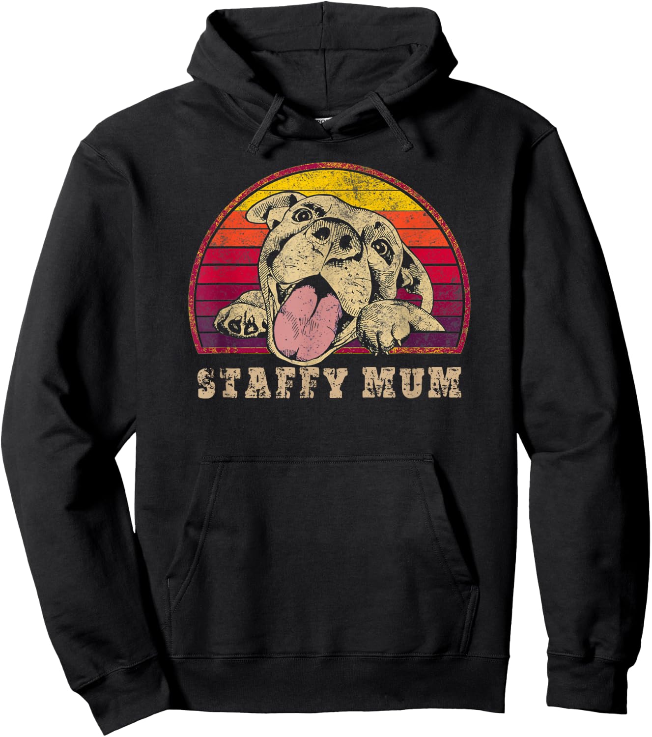 Staffy Mum - Staffy Mom - Staffy Mama - Funny Staffordshire Hoodie - Hoodie | Black