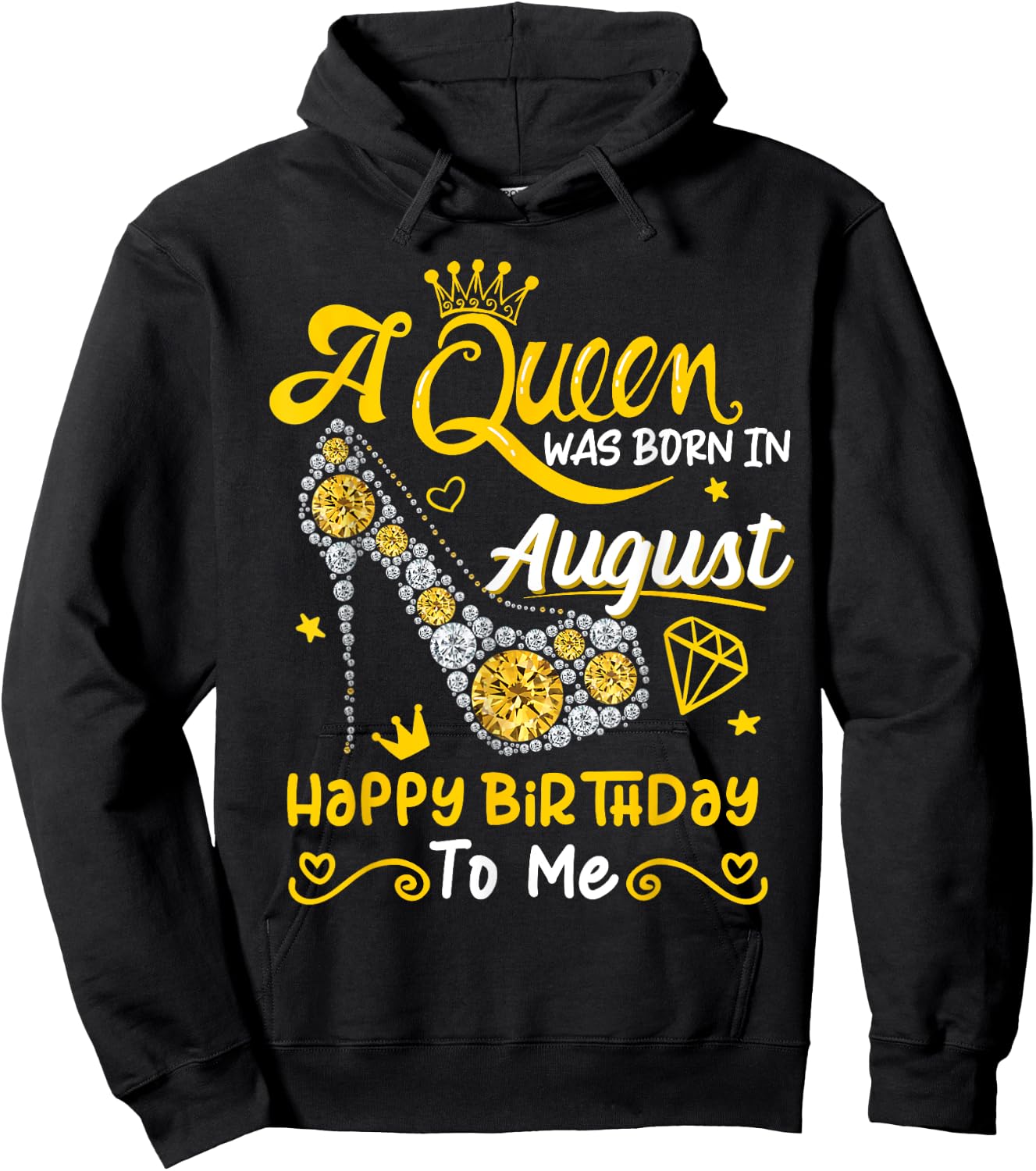 A Queen was Born in August High Heel Birthday Queen August Hoodie - Hoodie | Black