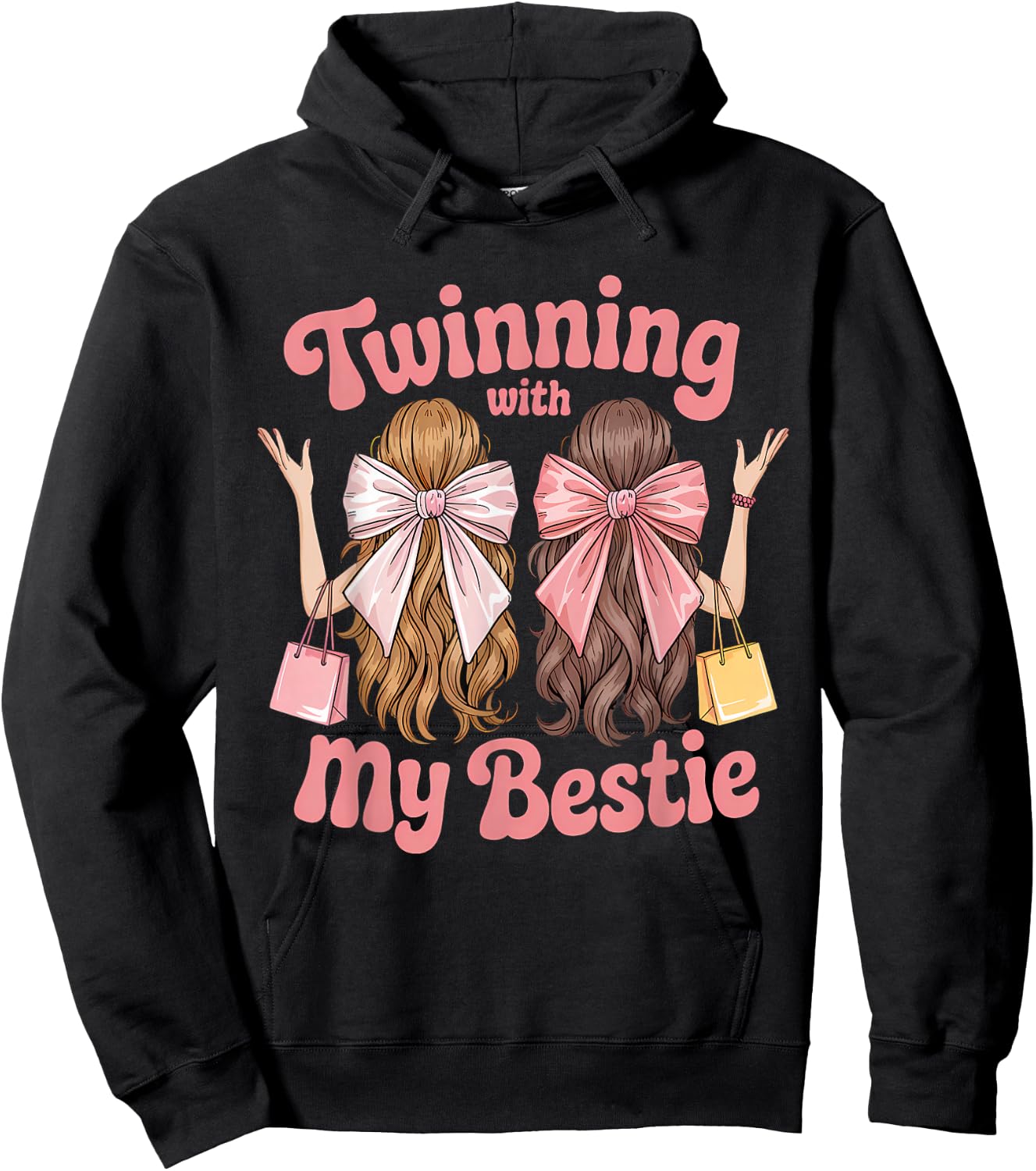 Friends Twinning With My Bestie Twin Matching Twins Friends Hoodie - Hoodie | Black