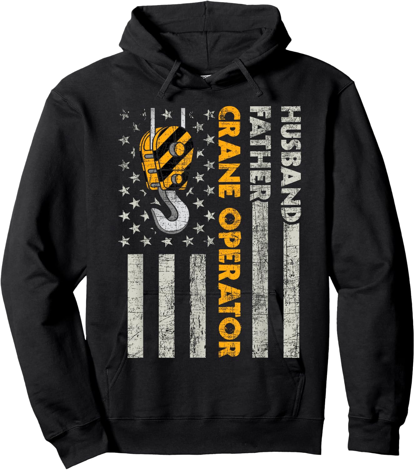 Husband Father Crane Operator - Construction Worker Hoodie - Hoodie | Black