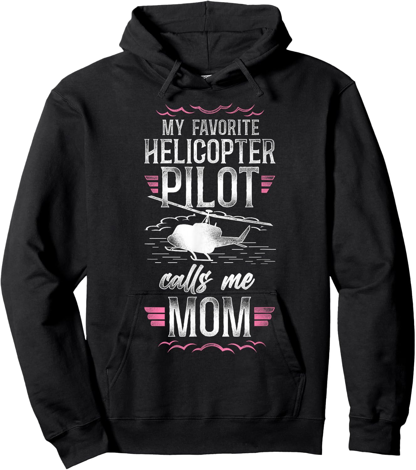 Helicopter Pilot Mom Mother Vintage My Favorite Helicopter Hoodie - Hoodie | Black