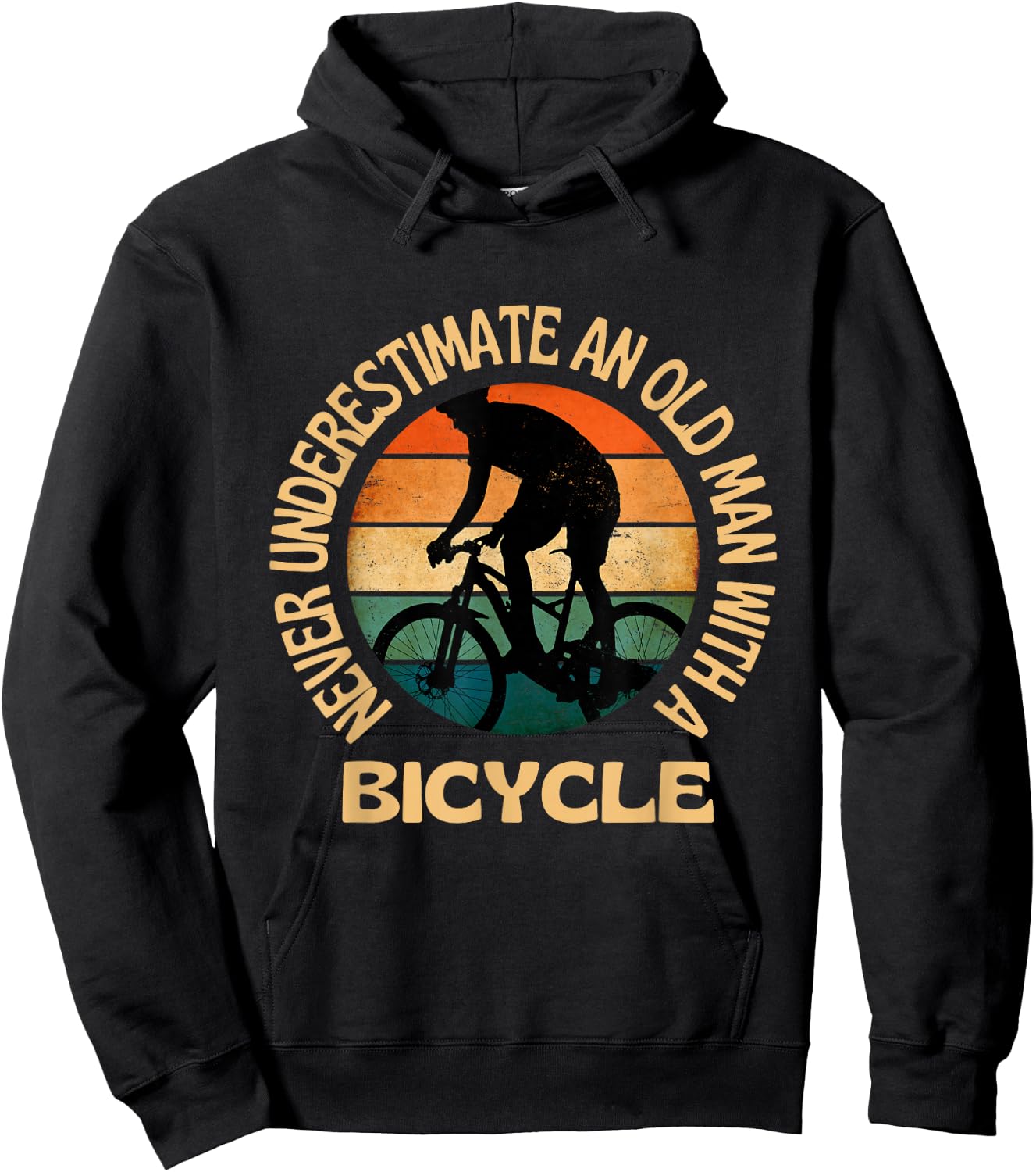 Never Underestimate an Old Man With A Bicycle Cycling Hoodie - Hoodie | Black