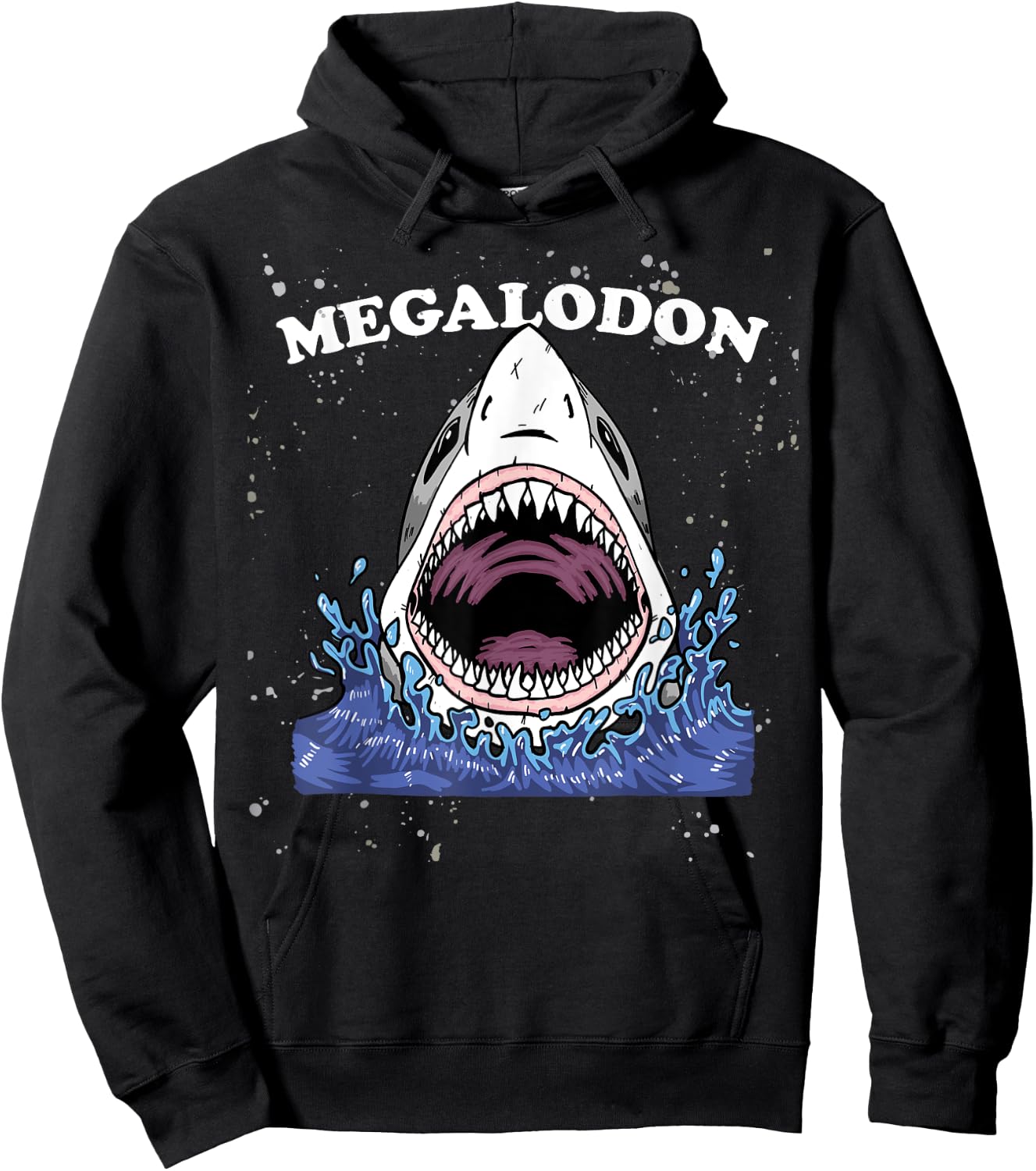 Giant Shark Megalodon Shirt Monster Retro Shark for Kids Hoodie - Hoodie | Black