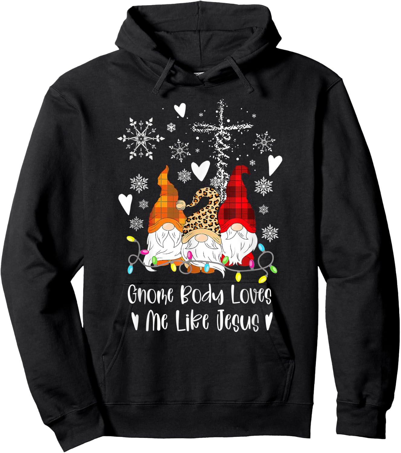 Gnome Christmas Gnome Body Loves Like Jesus Gnomes Hoodie - Hoodie | Black