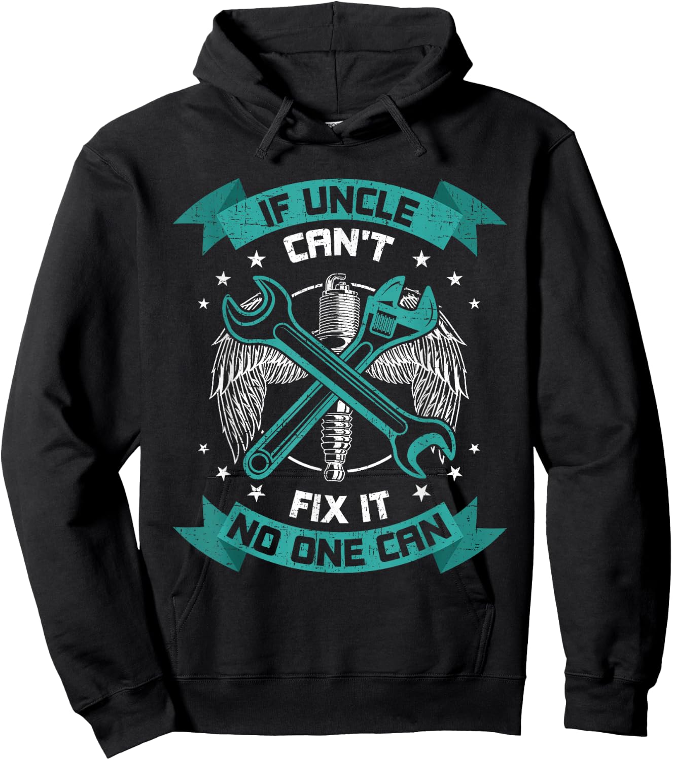 If Uncle Can't Fix It No One Can Mechanic Uncle Hoodie - Hoodie | Black