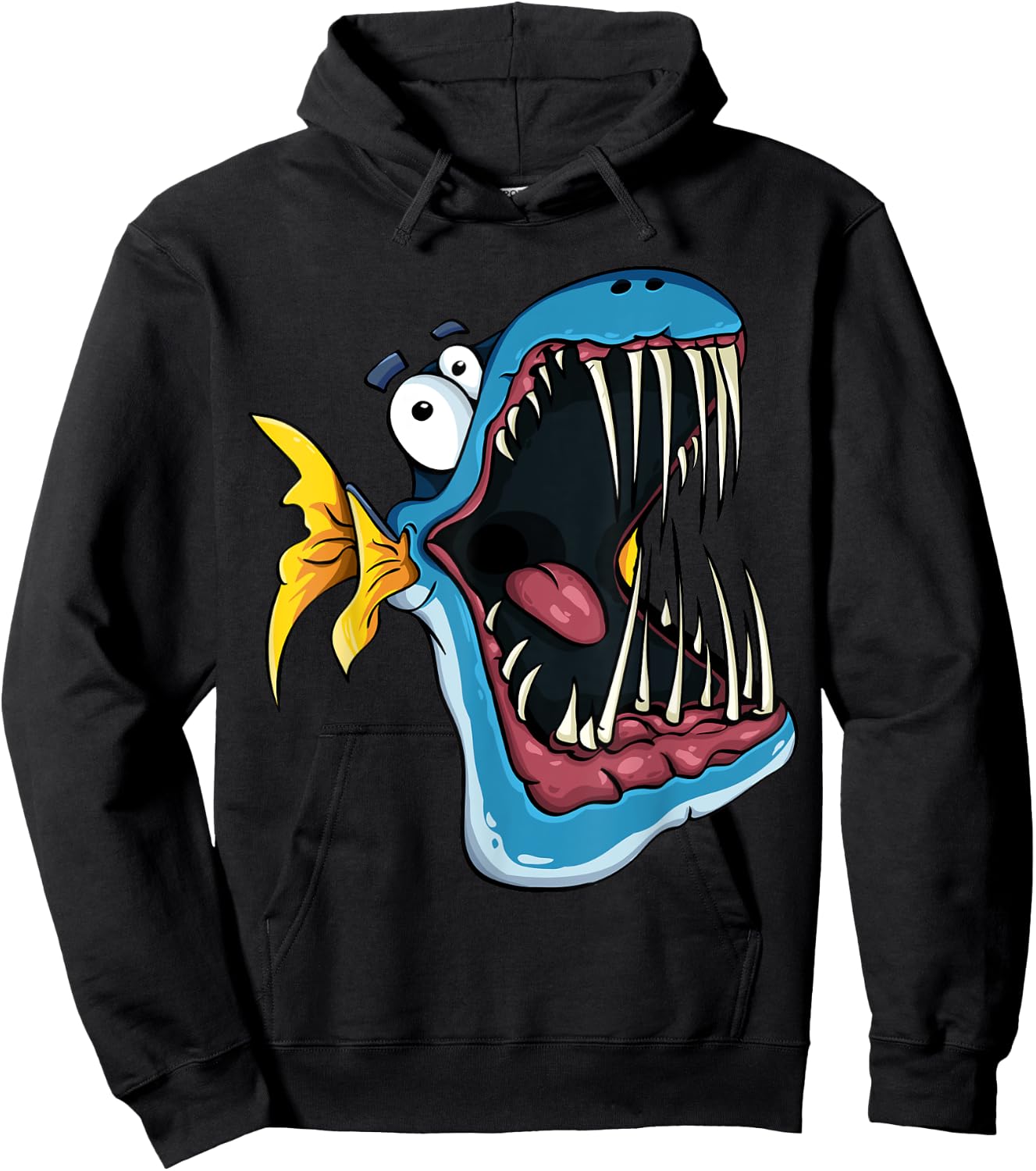 Cute Cheek Fish Piranha teeth I Children's Hoodie - Hoodie | Black