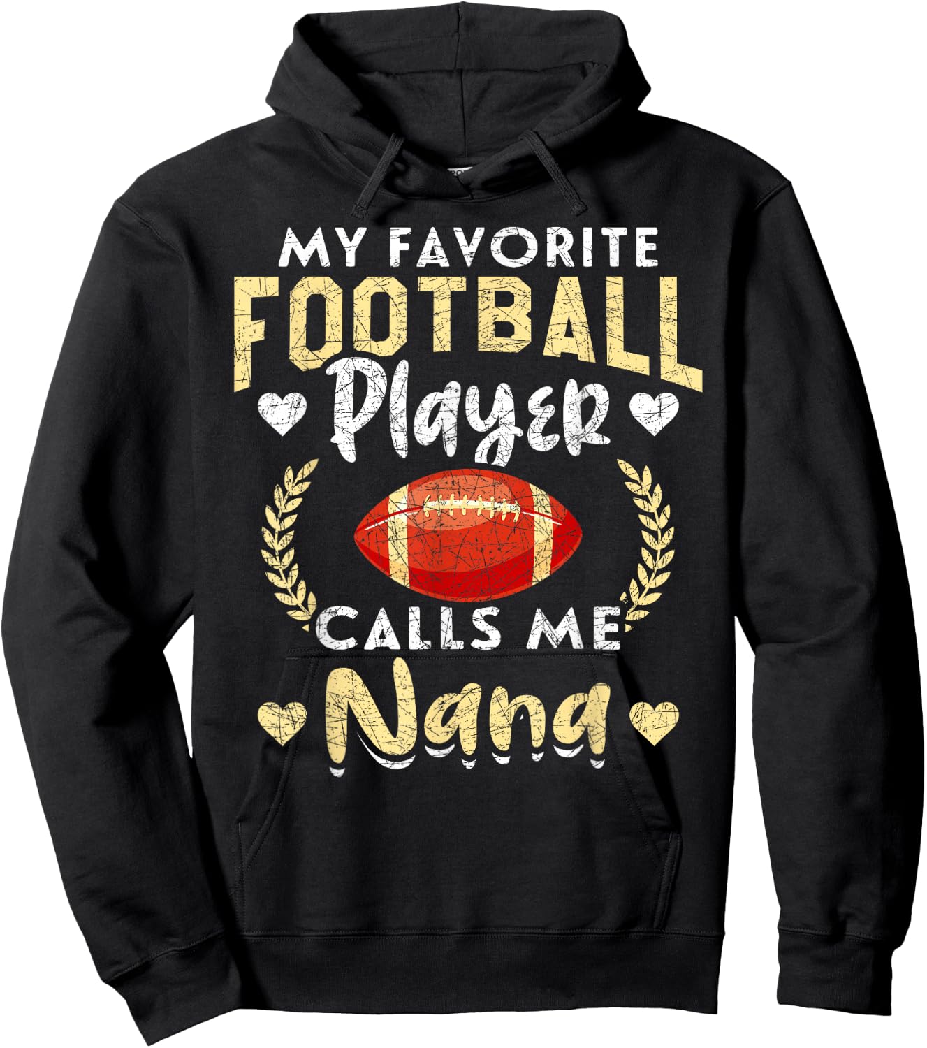 Funny Retired Football Player Grandma Nana American Football Hoodie - Hoodie | Black