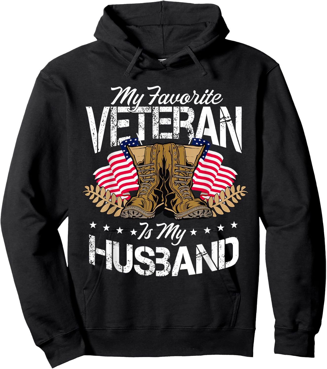 My Favorite Veteran is My Husband Hoodie - Hoodie | Black