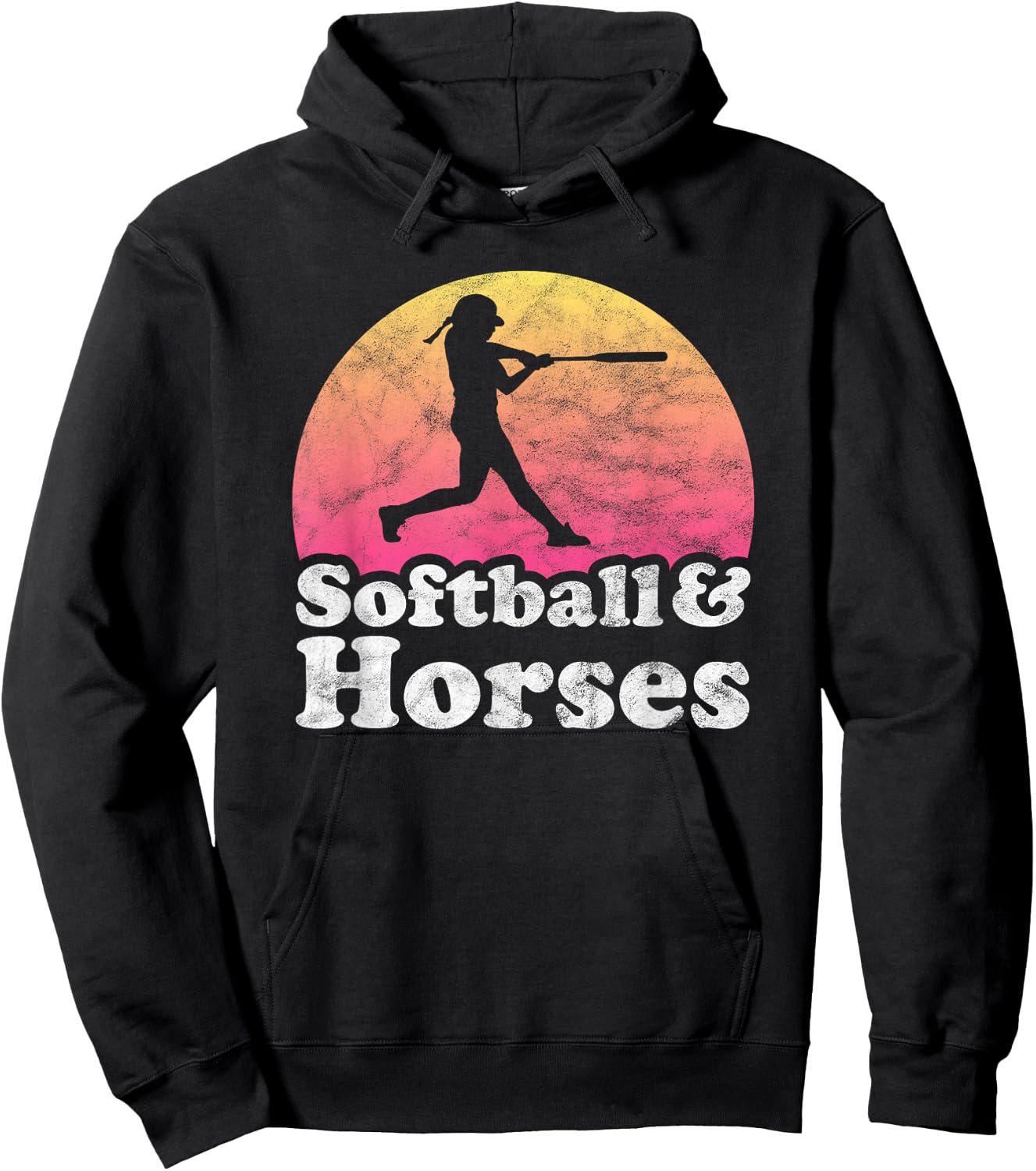 Softball and Horses Women or Girls Horse Hoodie - Hoodie | Black