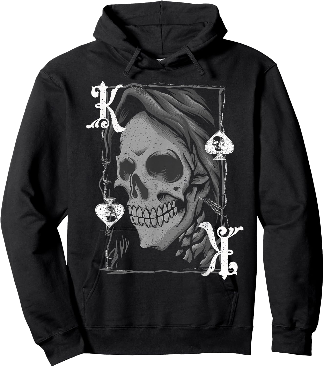 King Of Spades Grim Reaper - Vintage Poker Design Hoodie - Hoodie | Black
