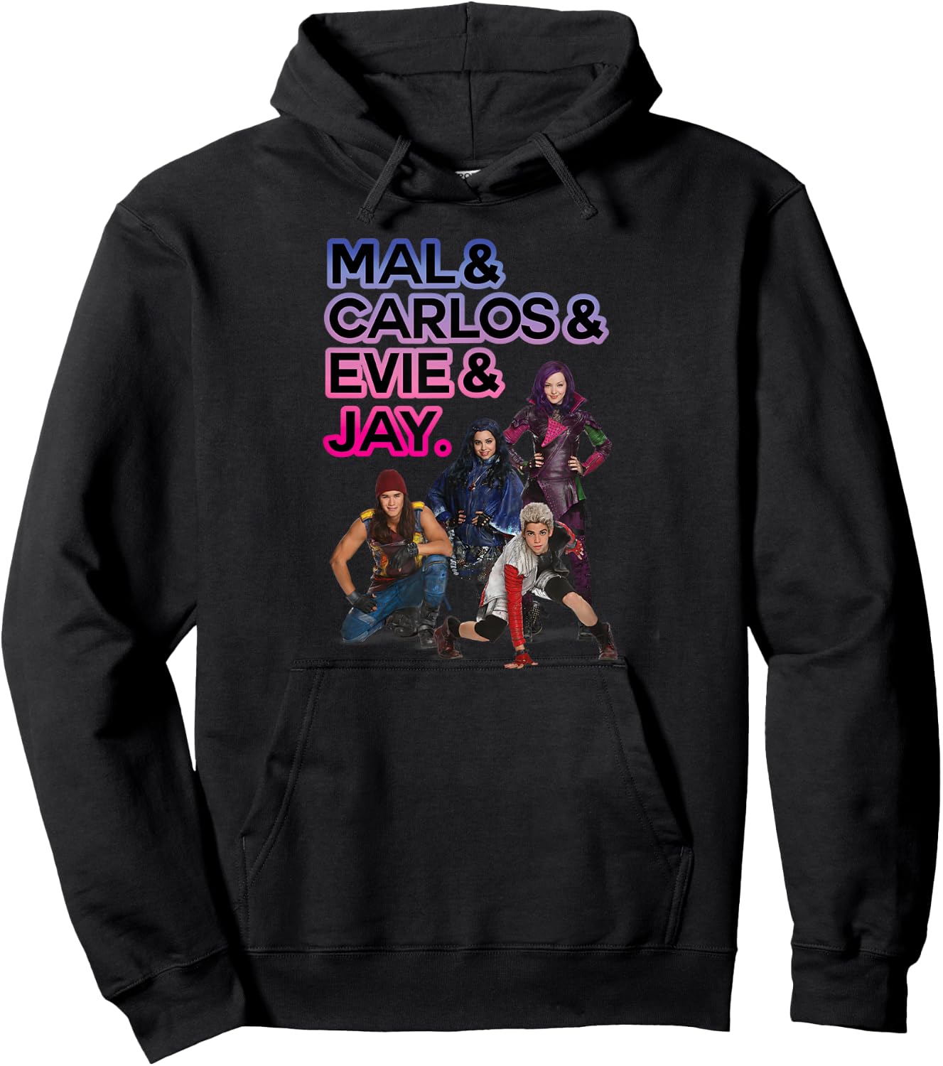 Descendants - Mal, Carlos, Evie, & Jay. Hoodie - Hoodie | Black