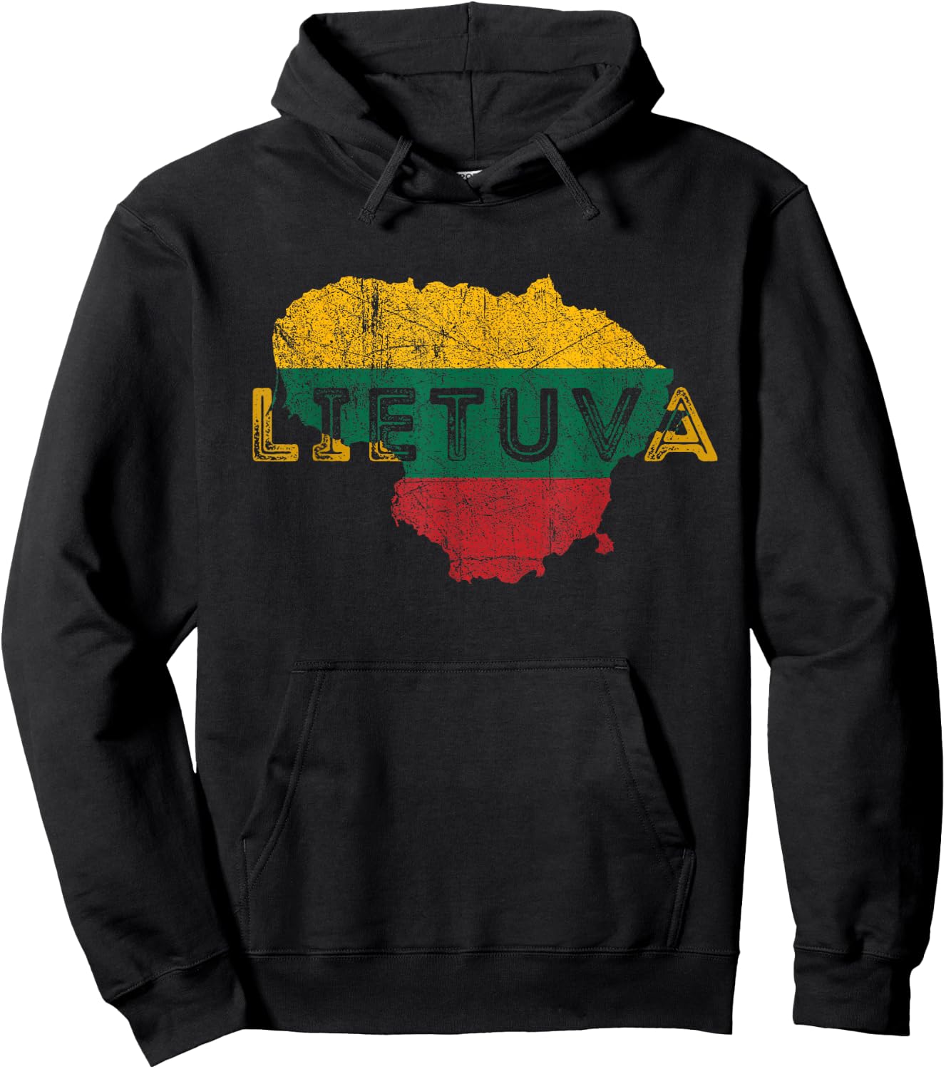 Lithuania Map & Flag Souvenir - Lithuanian Lietuva Souvenir Hoodie - Hoodie | Black