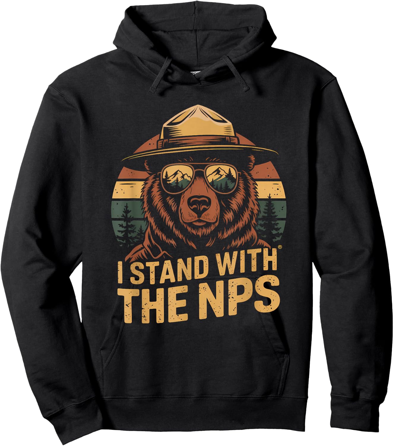 I Stand With The NPS PR National Park Support Park Rangers Hoodie - Hoodie | Black