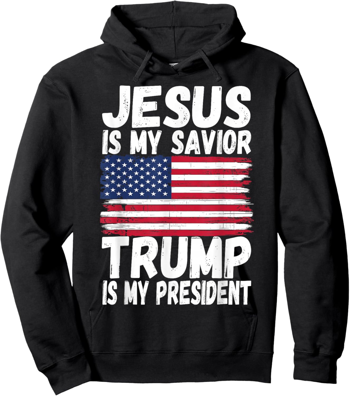 Jesus Is My Savior Trump Is My President | Republican Gift Hoodie - Hoodie | Black