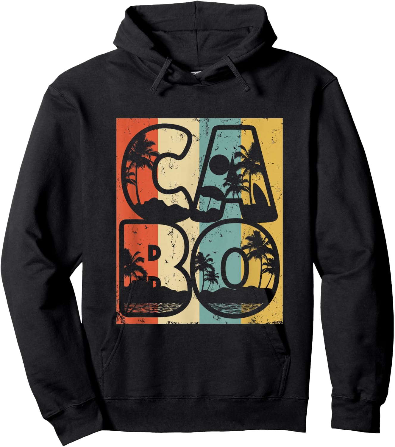 Retro Cabo San Lucas Honeymoon Hoodie - Hoodie | Black