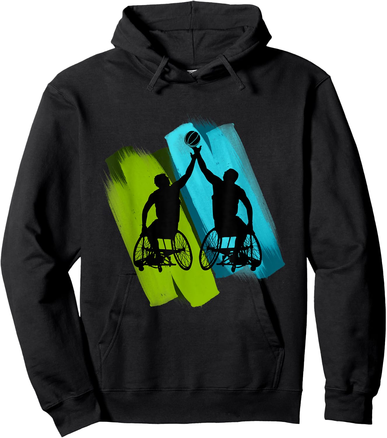 Cool Wheelchair Basketball Game Hoodie - Hoodie | Black