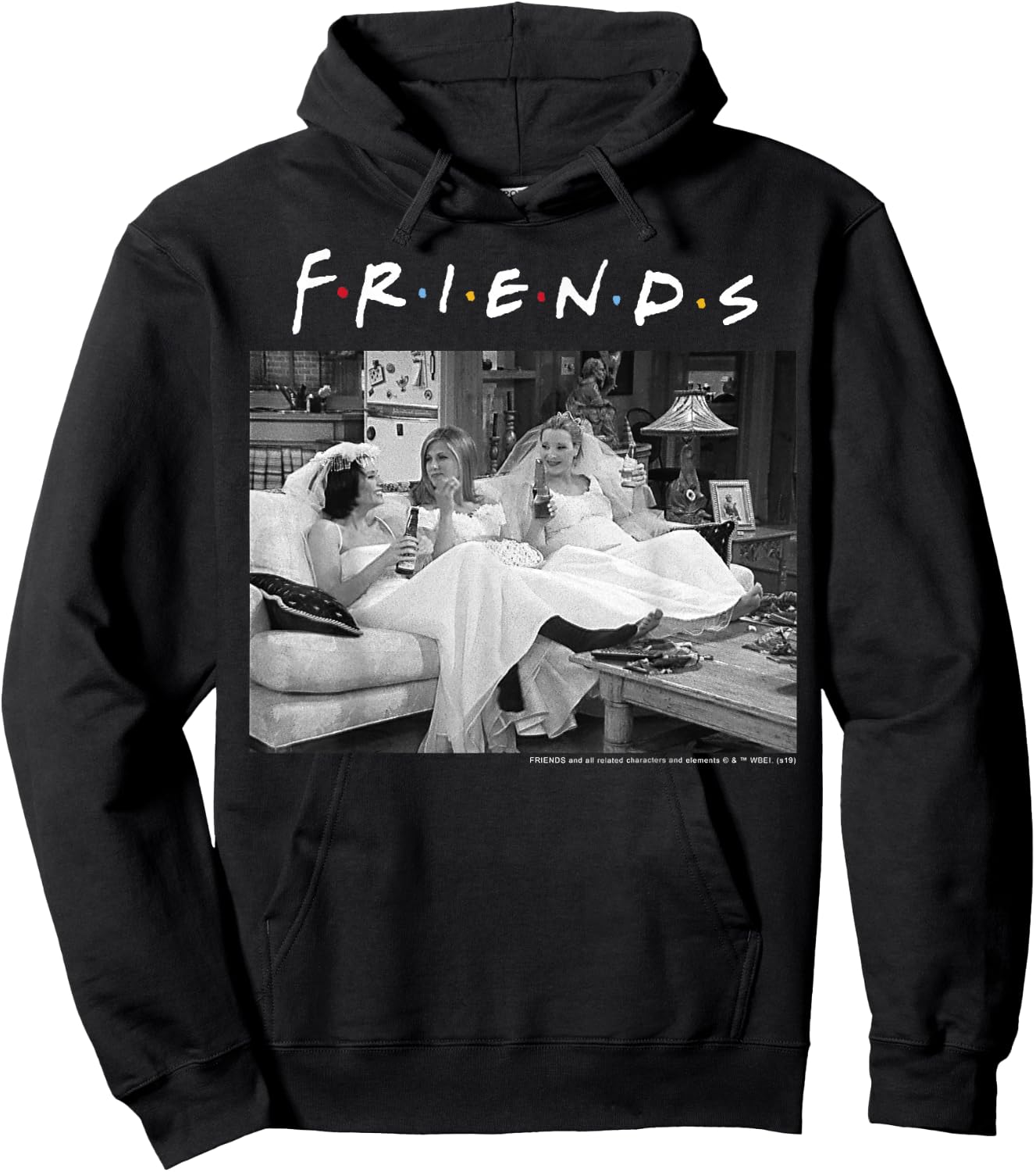 Friends Wedding Gowns Black & White Portrait Hoodie - Hoodie | Black