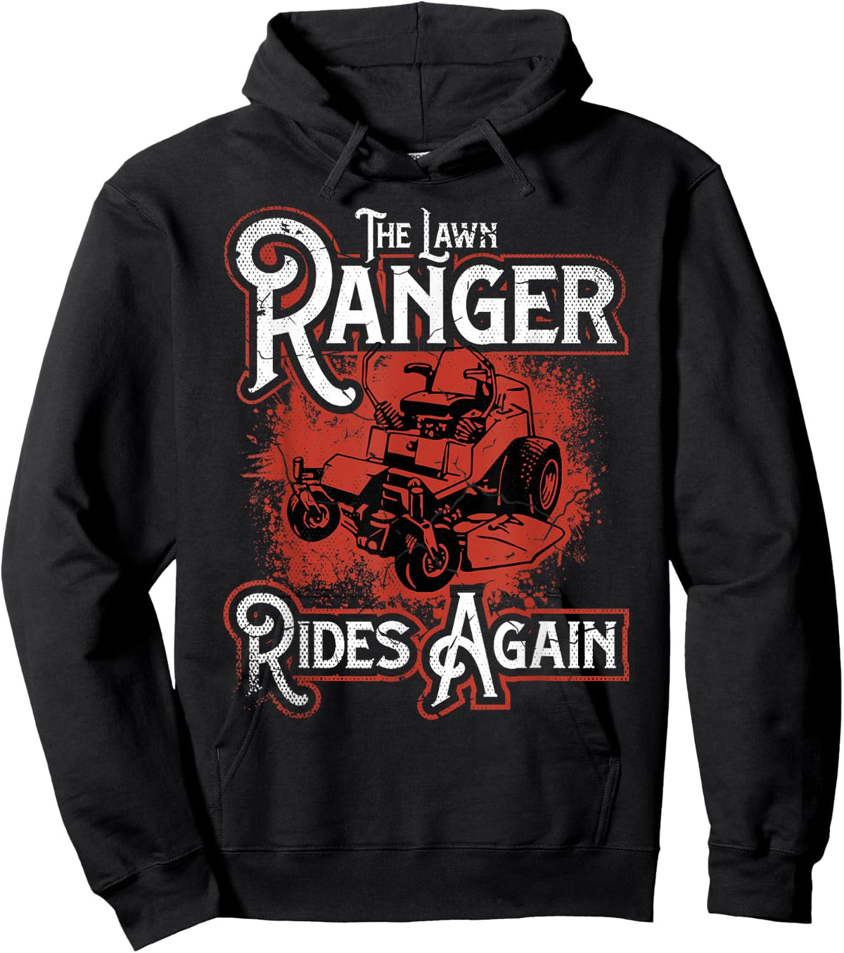 The Lawn Ranger Rides Again Grass Mowing Caretaker Clothing Hoodie - Hoodie | Black