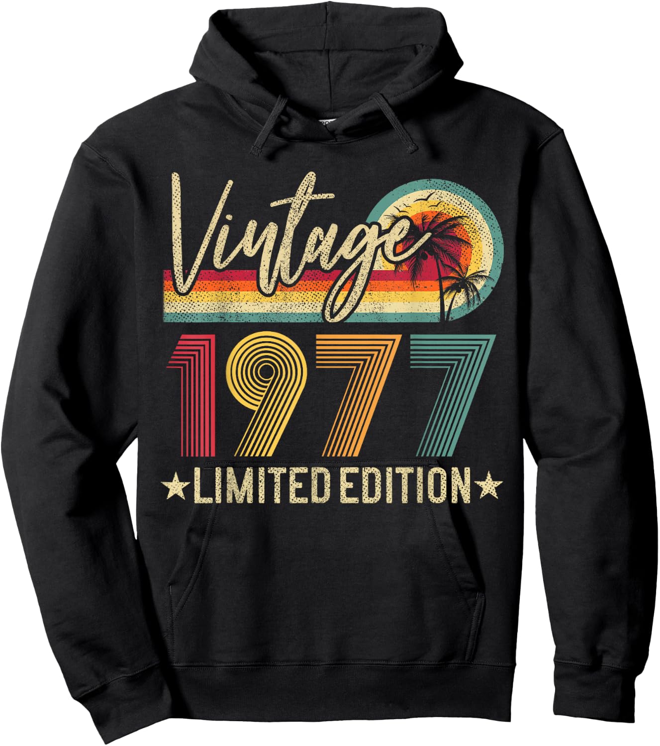 Vintage 1977 Retro 49th Birthday Gift Limited Edition Retro Hoodie - Hoodie | Black