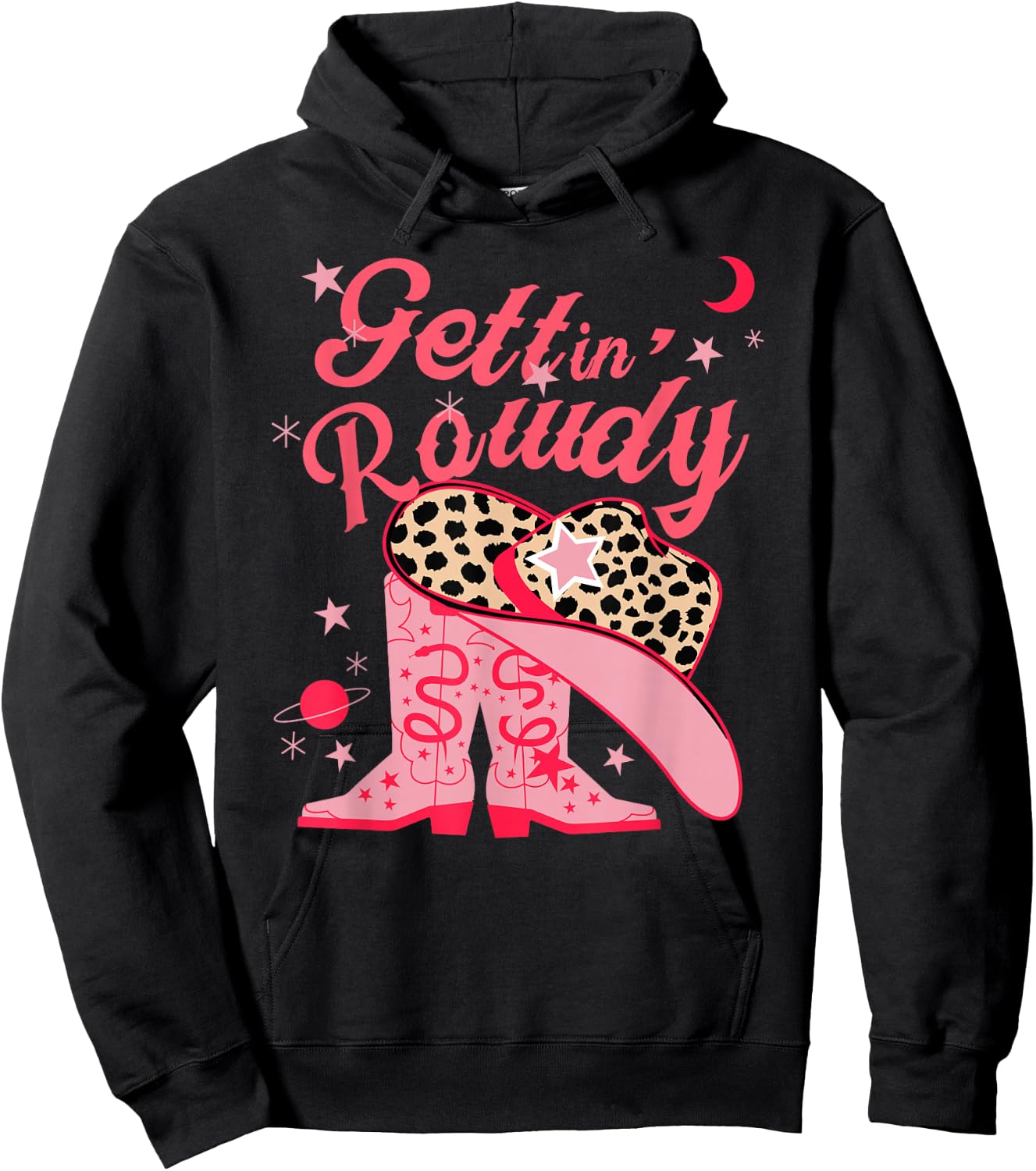 Getting Rowdy Getting Hitched Nashville Bachelorette Party Hoodie - Hoodie | Black